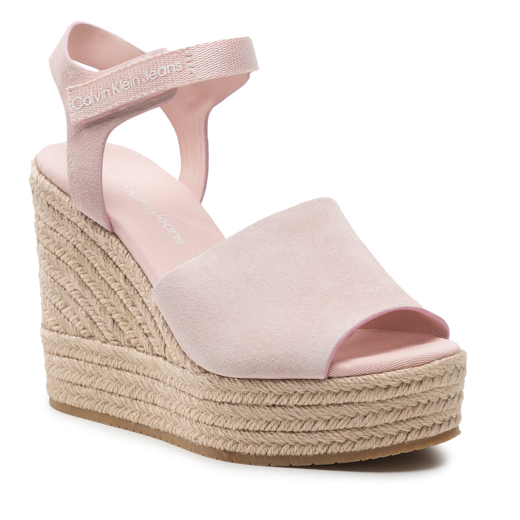 Calvin Klein Jeans Espadrile Wedge Sandal Ankle Clip Su YW0YW00571 Roza - Pepit.si