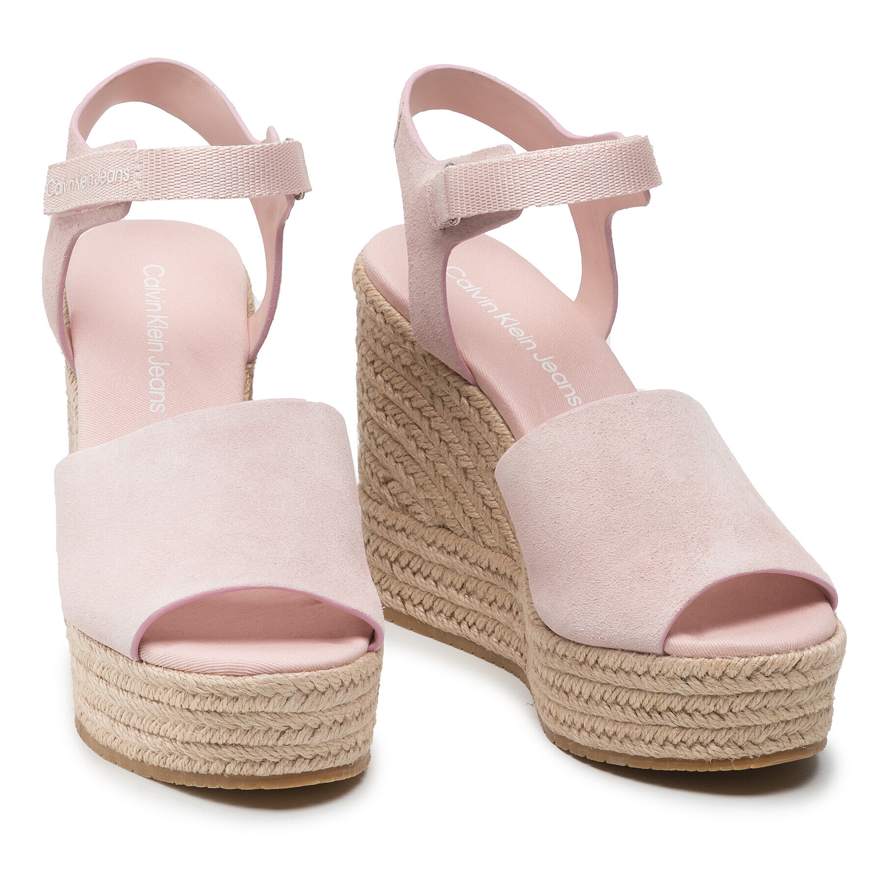 Calvin Klein Jeans Espadrile Wedge Sandal Ankle Clip Su YW0YW00571 Roza - Pepit.si