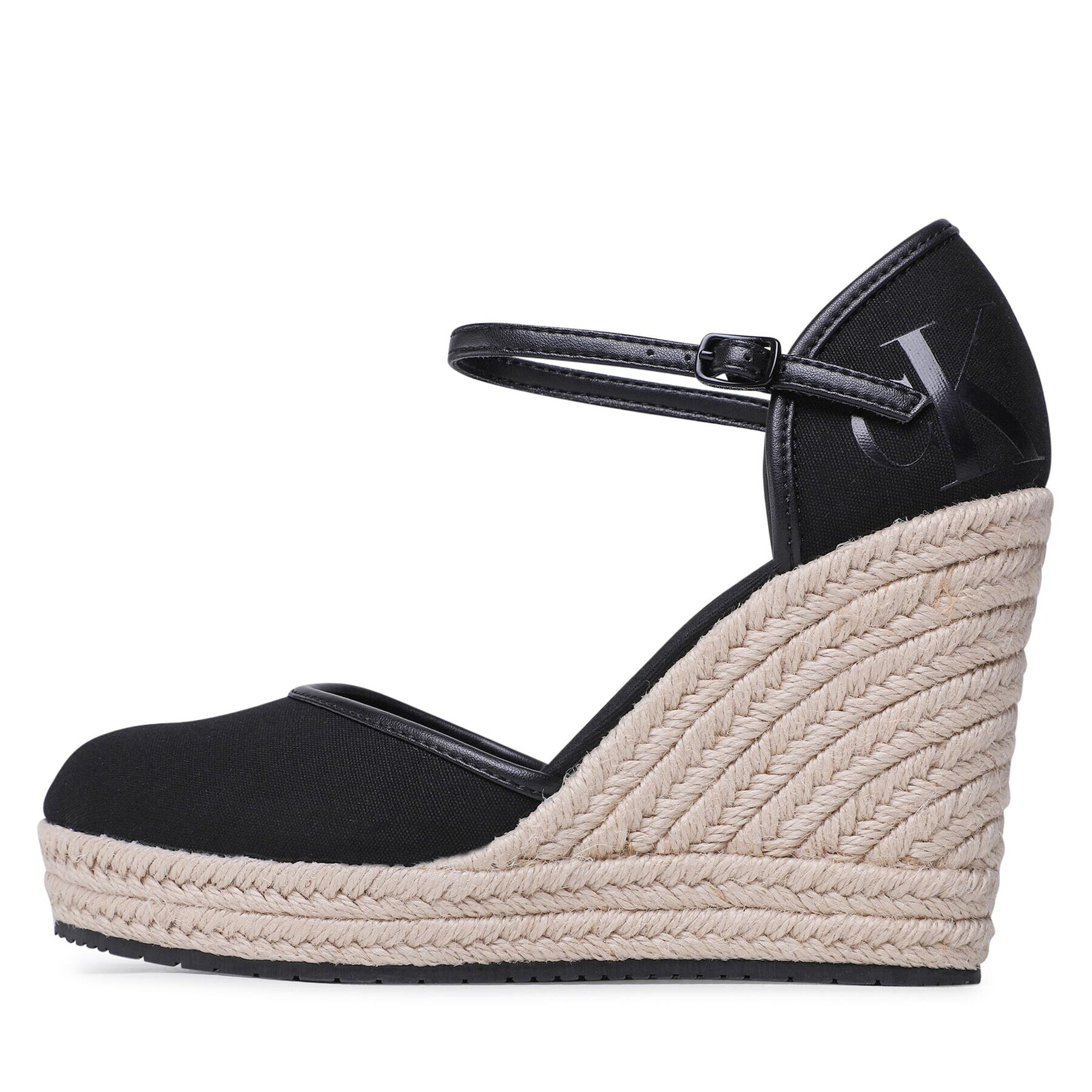 Calvin Klein Jeans Espadrile Wedge Sandal Close Toe Ess YW0YW01194 Črna - Pepit.si