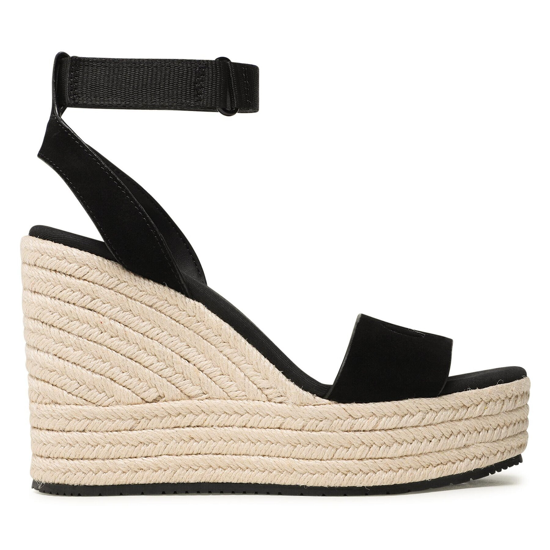 Calvin Klein Jeans Espadrile Wedge Sandal Su Con YW0YW01026 Črna - Pepit.si