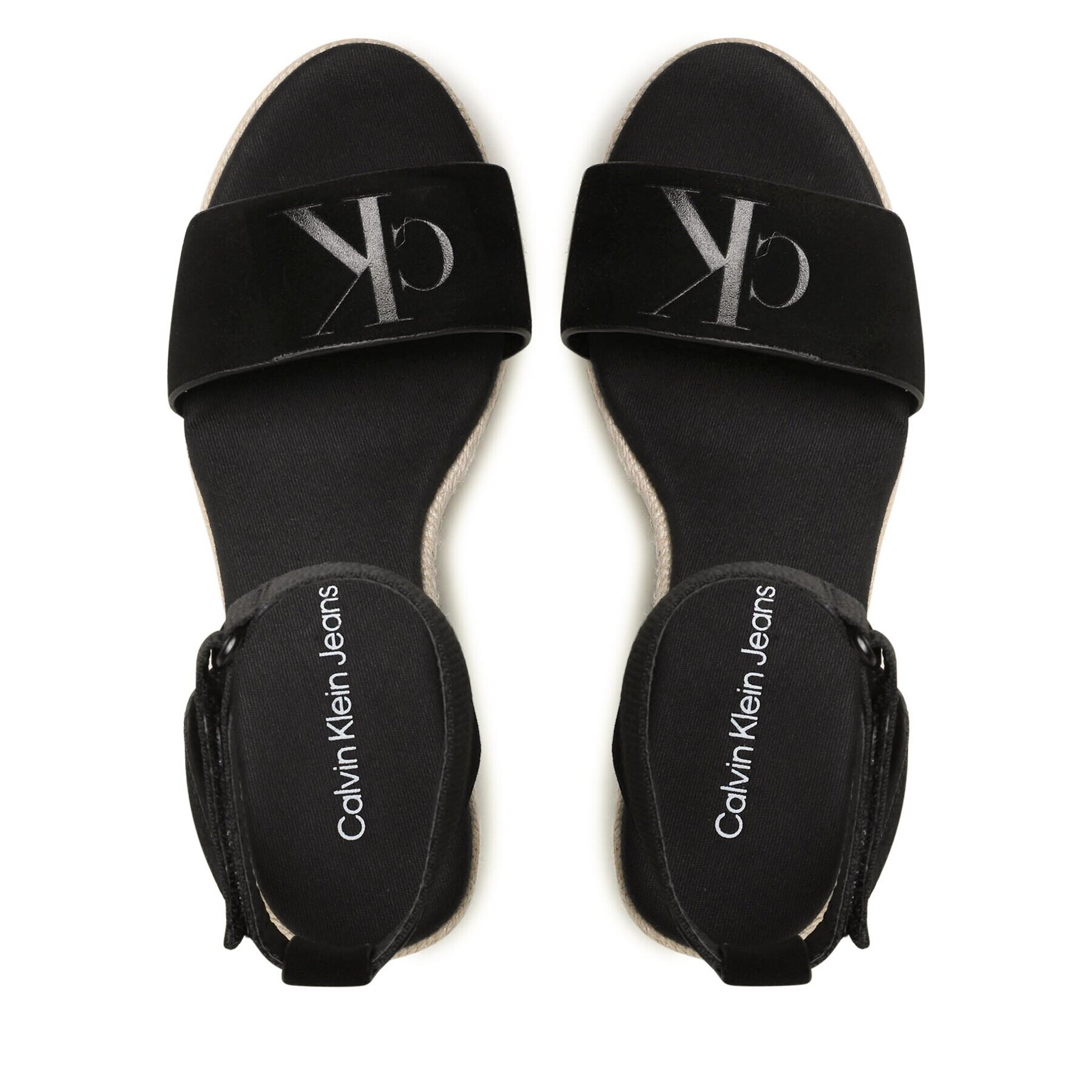 Calvin Klein Jeans Espadrile Wedge Sandal Su Con YW0YW01026 Črna - Pepit.si