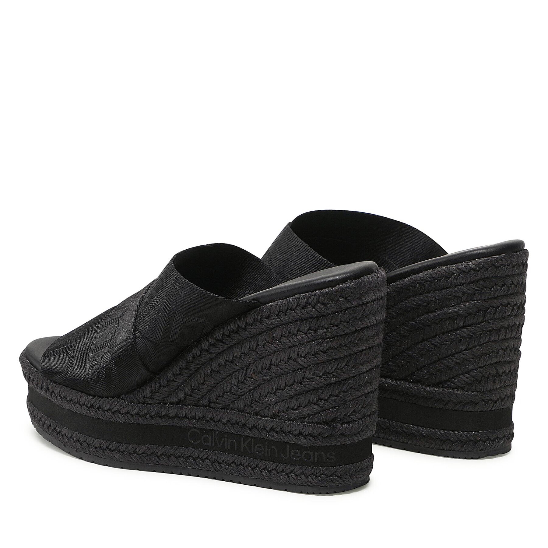 Calvin Klein Jeans Espadrile Wedge Sandal Webbing YW0YW00961 Črna - Pepit.si