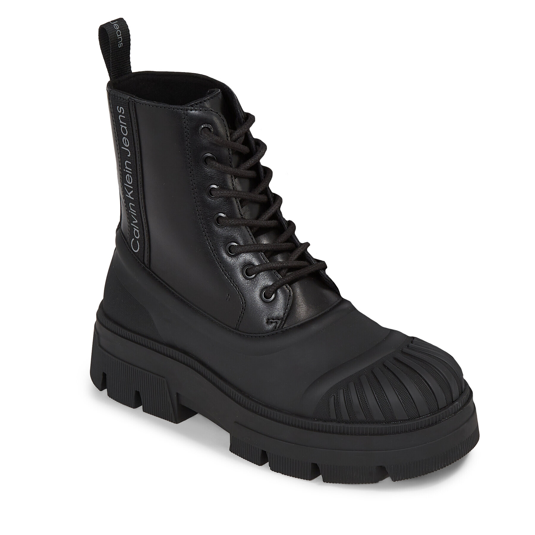 Calvin Klein Jeans Gležnjarji Chunky Combat Lace Up Boot YM0YM00814 Črna - Pepit.si