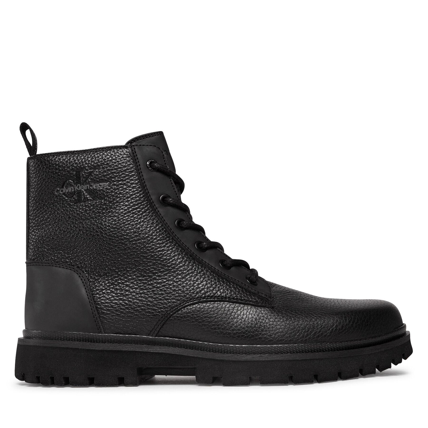 Calvin Klein Jeans Gležnjarji Eva Mid Laceup Boot Lth YM0YM00751 Črna - Pepit.si