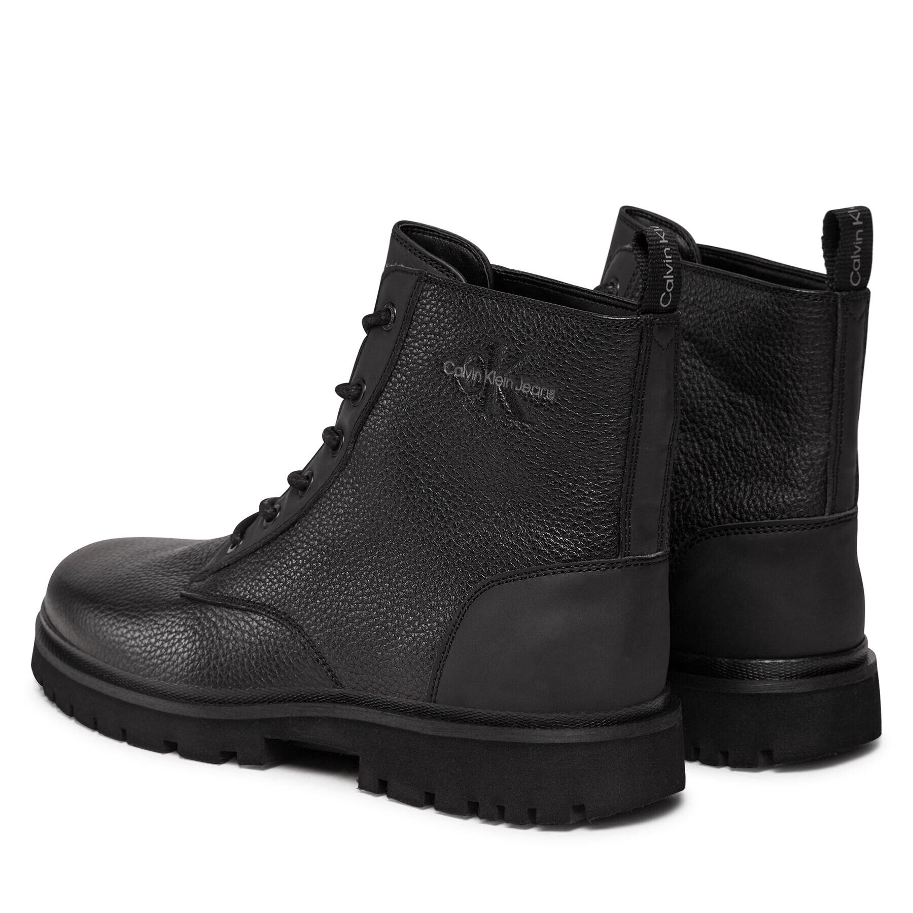 Calvin Klein Jeans Gležnjarji Eva Mid Laceup Boot Lth YM0YM00751 Črna - Pepit.si