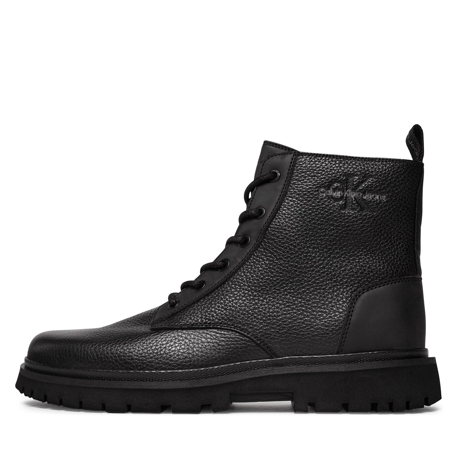 Calvin Klein Jeans Gležnjarji Eva Mid Laceup Boot Lth YM0YM00751 Črna - Pepit.si