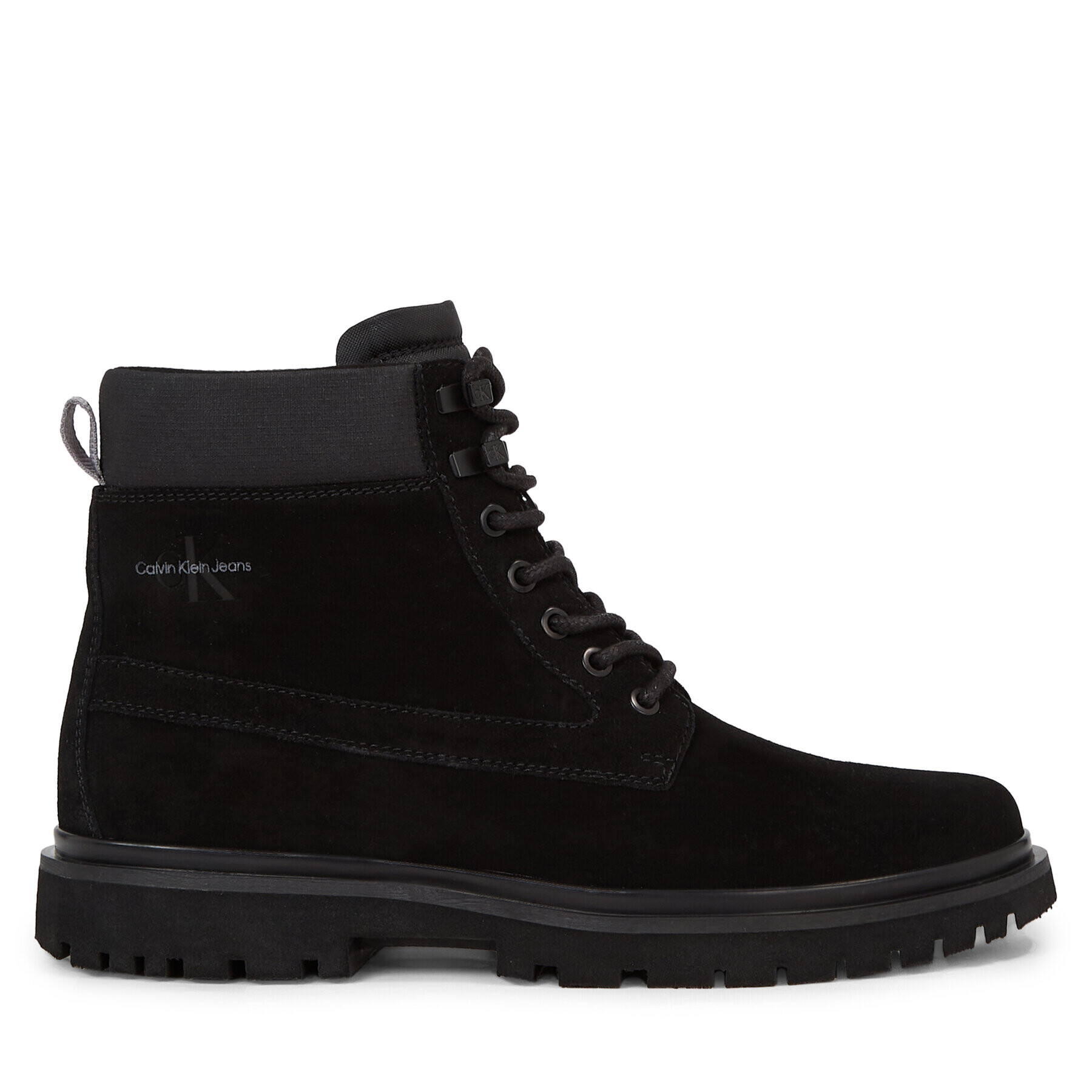 Calvin Klein Jeans Gležnjarji Eva Mid Laceup Boot Suede YM0YM00802 Črna - Pepit.si