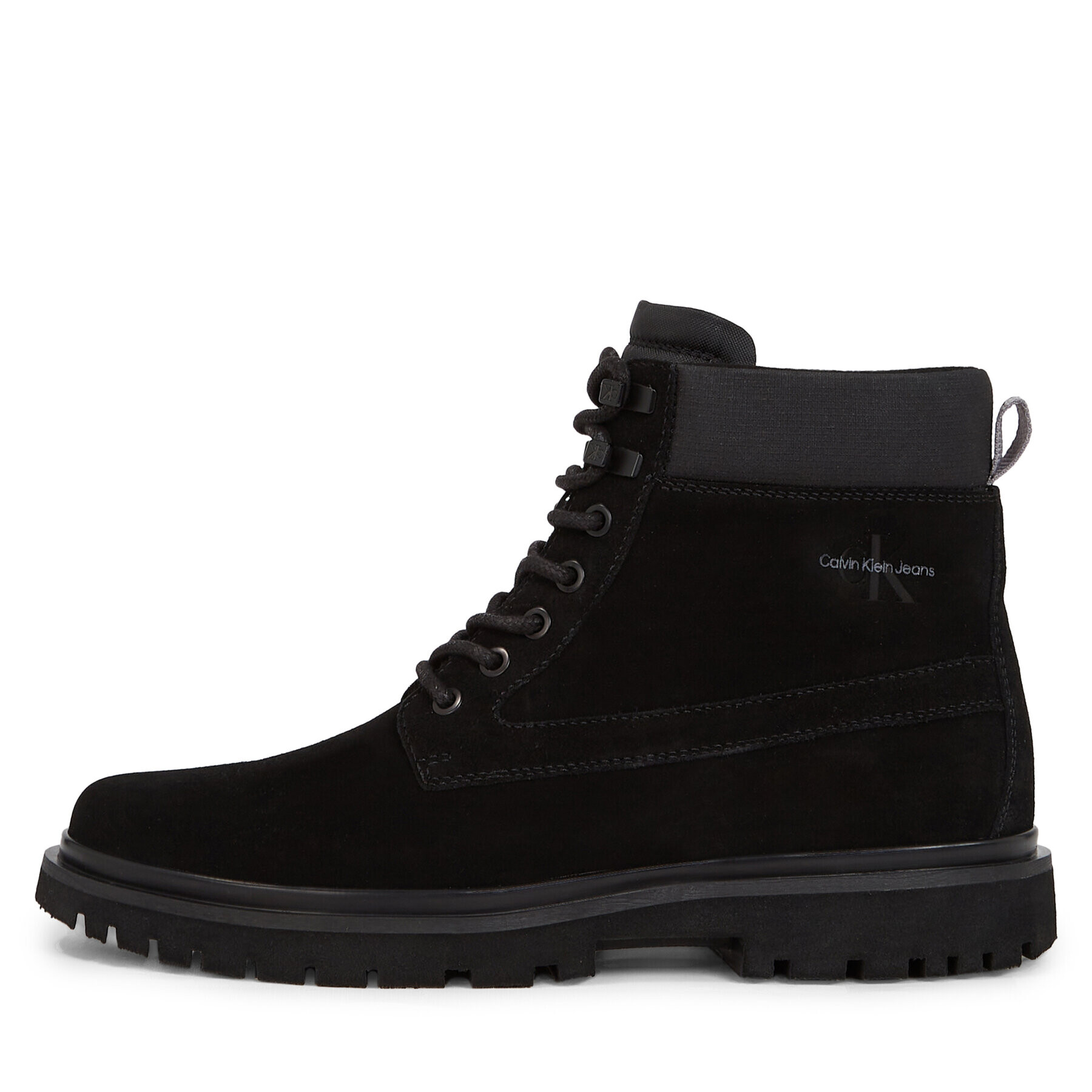 Calvin Klein Jeans Gležnjarji Eva Mid Laceup Boot Suede YM0YM00802 Črna - Pepit.si