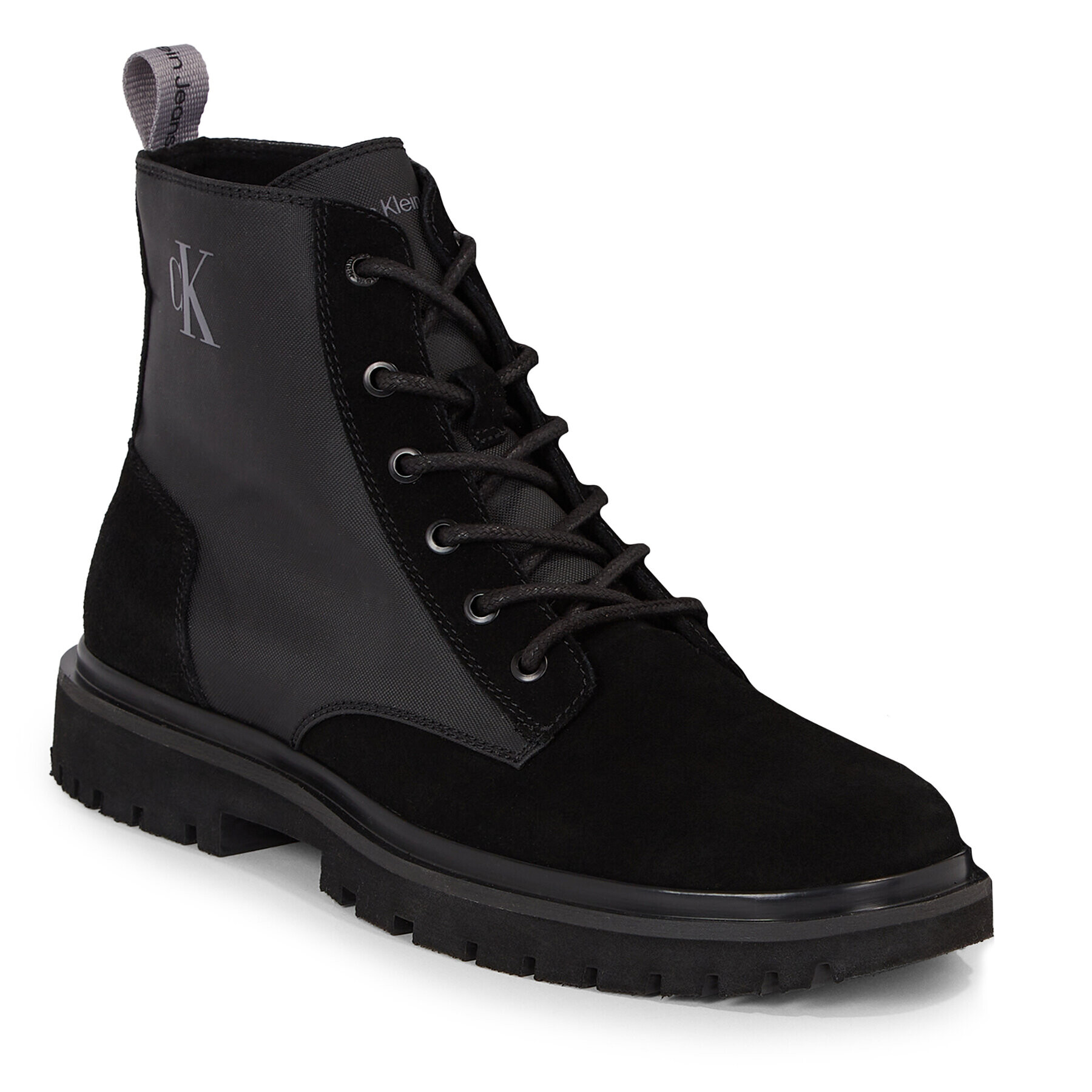 Calvin Klein Jeans Gležnjarji Eva Mid Laceup Lth Boot Hiking YM0YM00842 Črna - Pepit.si