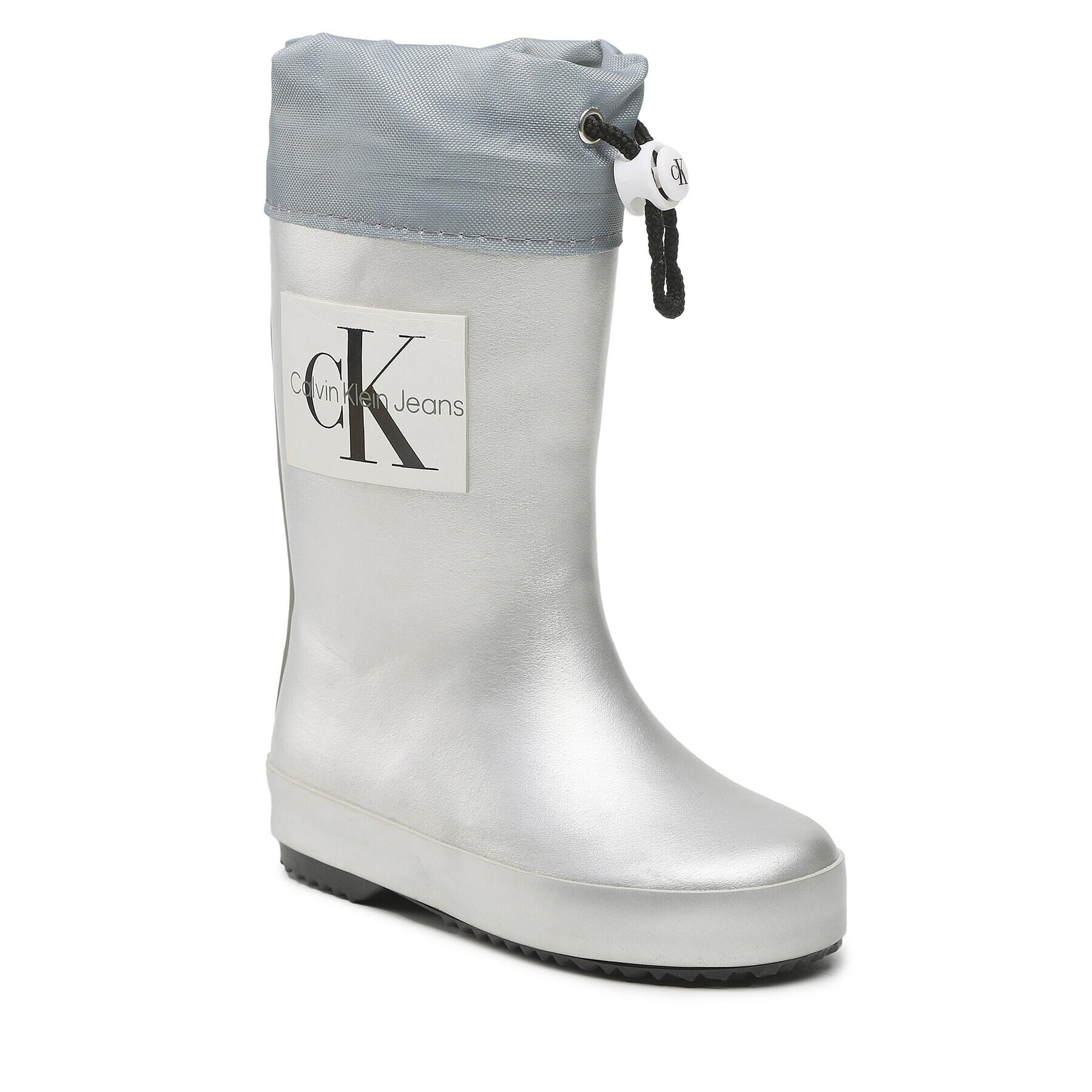 Calvin Klein Jeans Gumijasti škornji Rain Boot V3X6-80425-0083 M Srebrna - Pepit.si