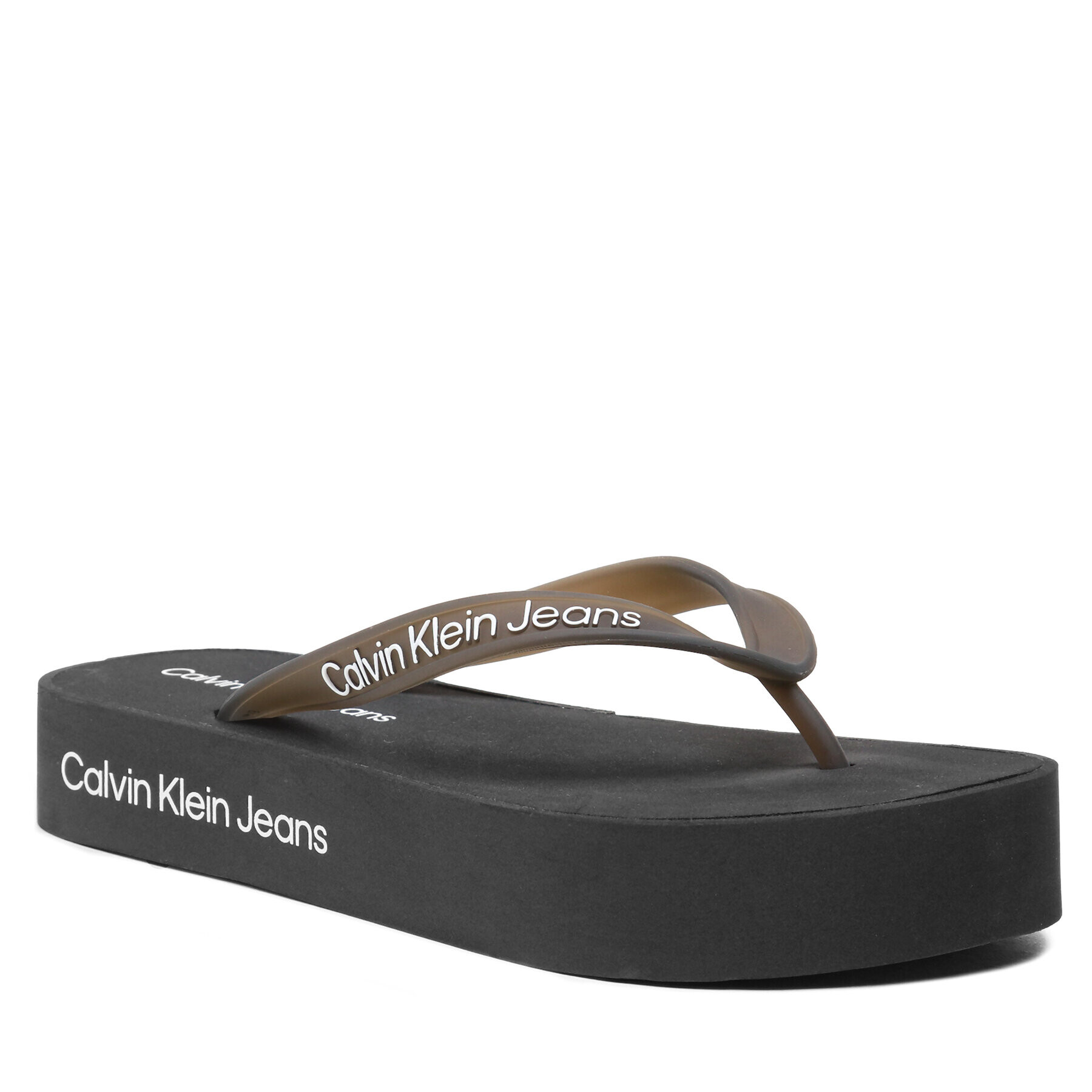 Calvin Klein Jeans Japonke Beach Sandal Flatform Logo YW0YW01092 Črna - Pepit.si