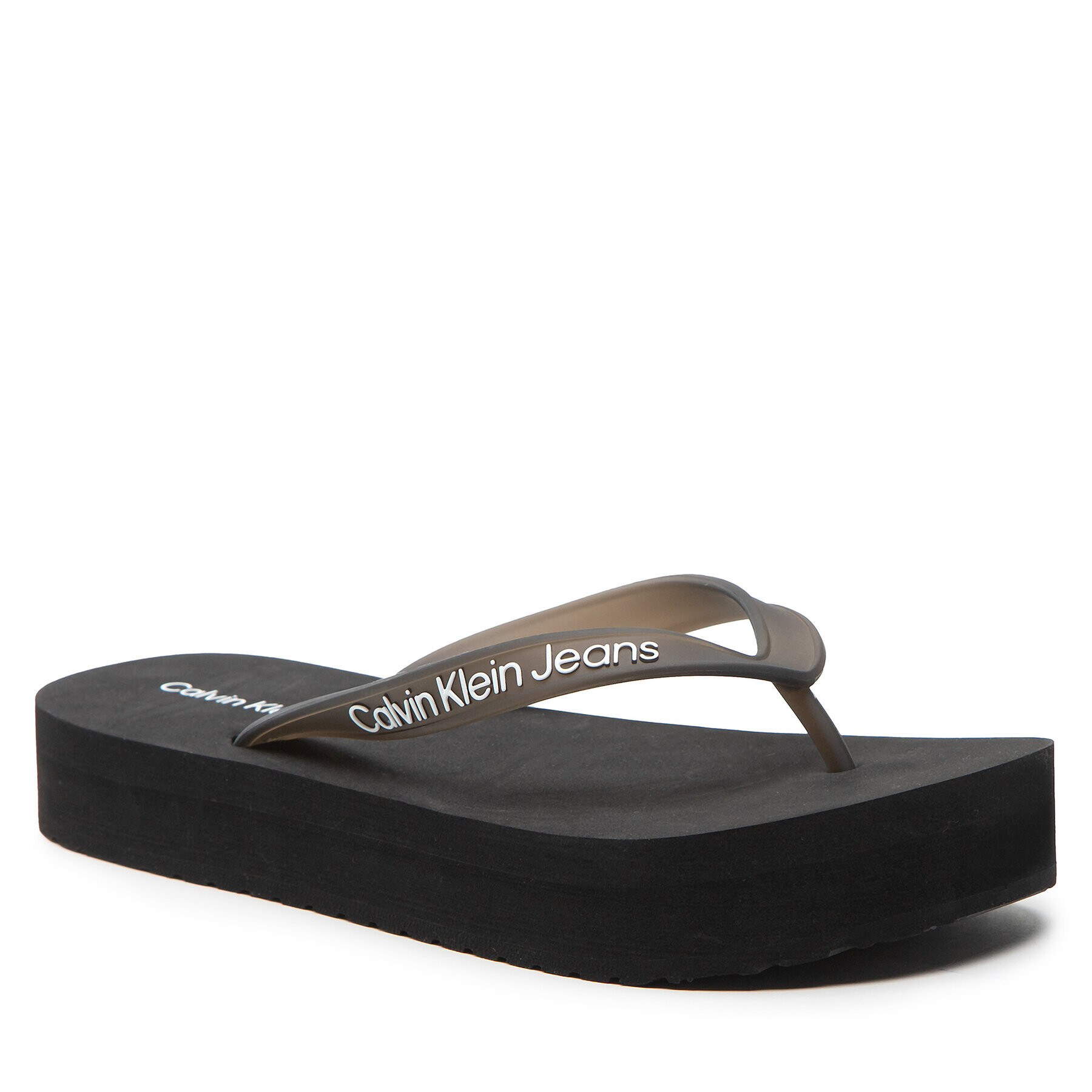 Calvin Klein Jeans Japonke Beach Sandal Flatform YW0YW00716 Črna - Pepit.si