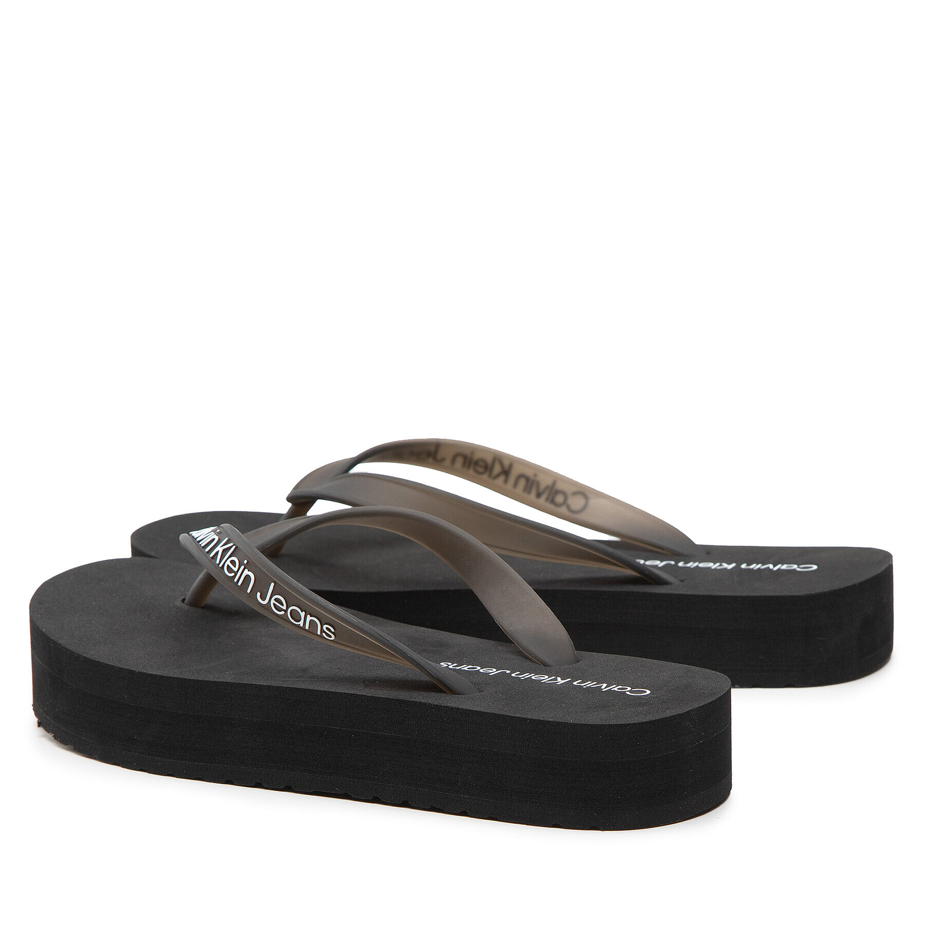 Calvin Klein Jeans Japonke Beach Sandal Flatform YW0YW00716 Črna - Pepit.si