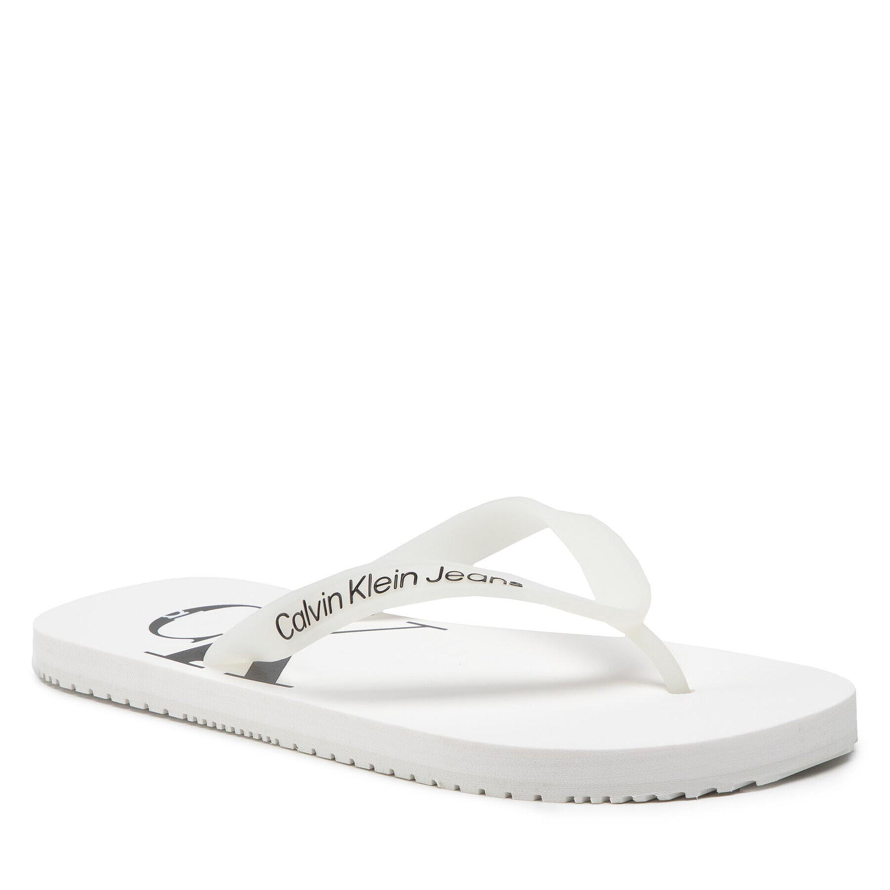 Calvin Klein Jeans Japonke Beach Sandal Monogram Tpu YM0YM00055 Bela - Pepit.si