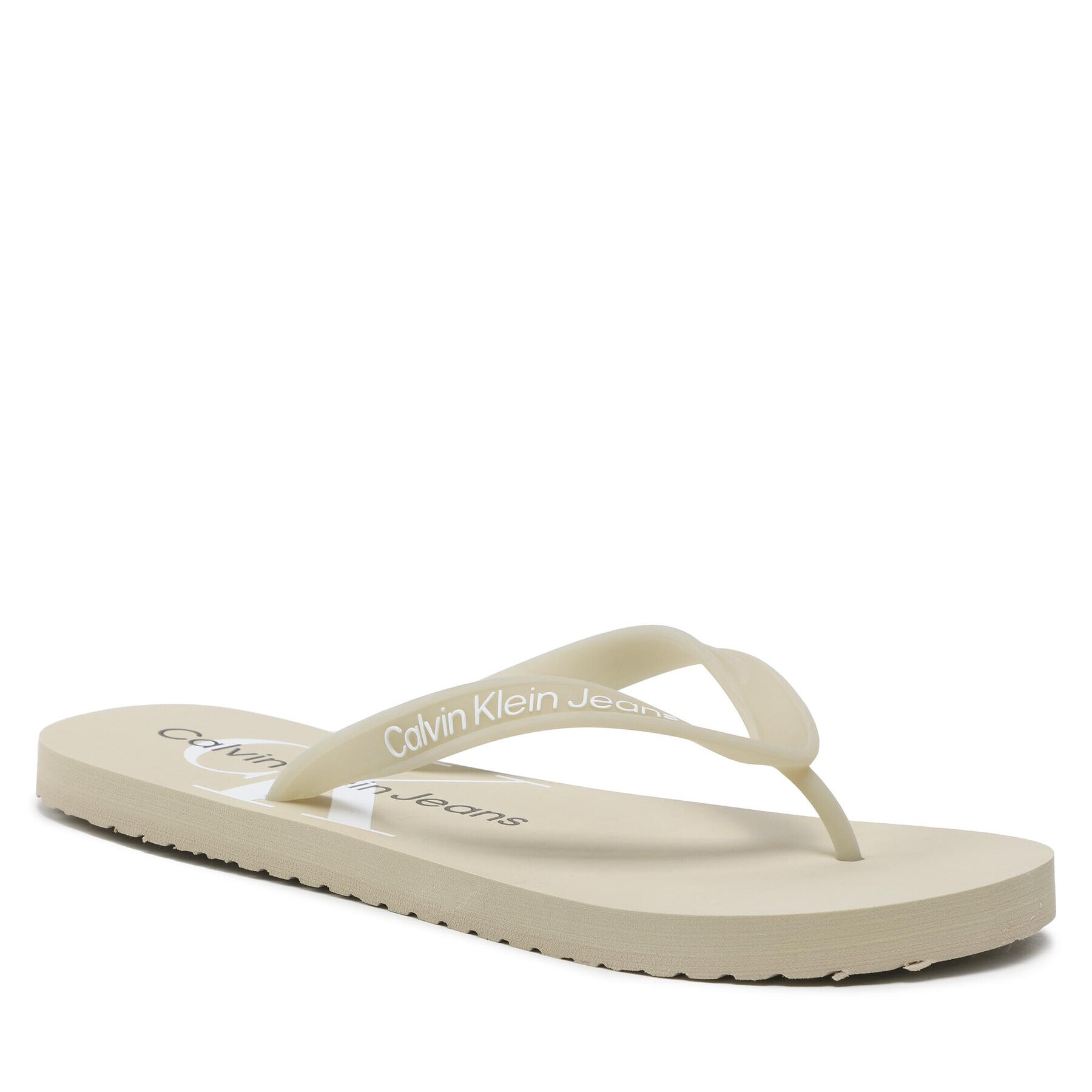 Calvin Klein Jeans Japonke Beach Sandal Monogram Tpu YM0YM00055 Bež - Pepit.si