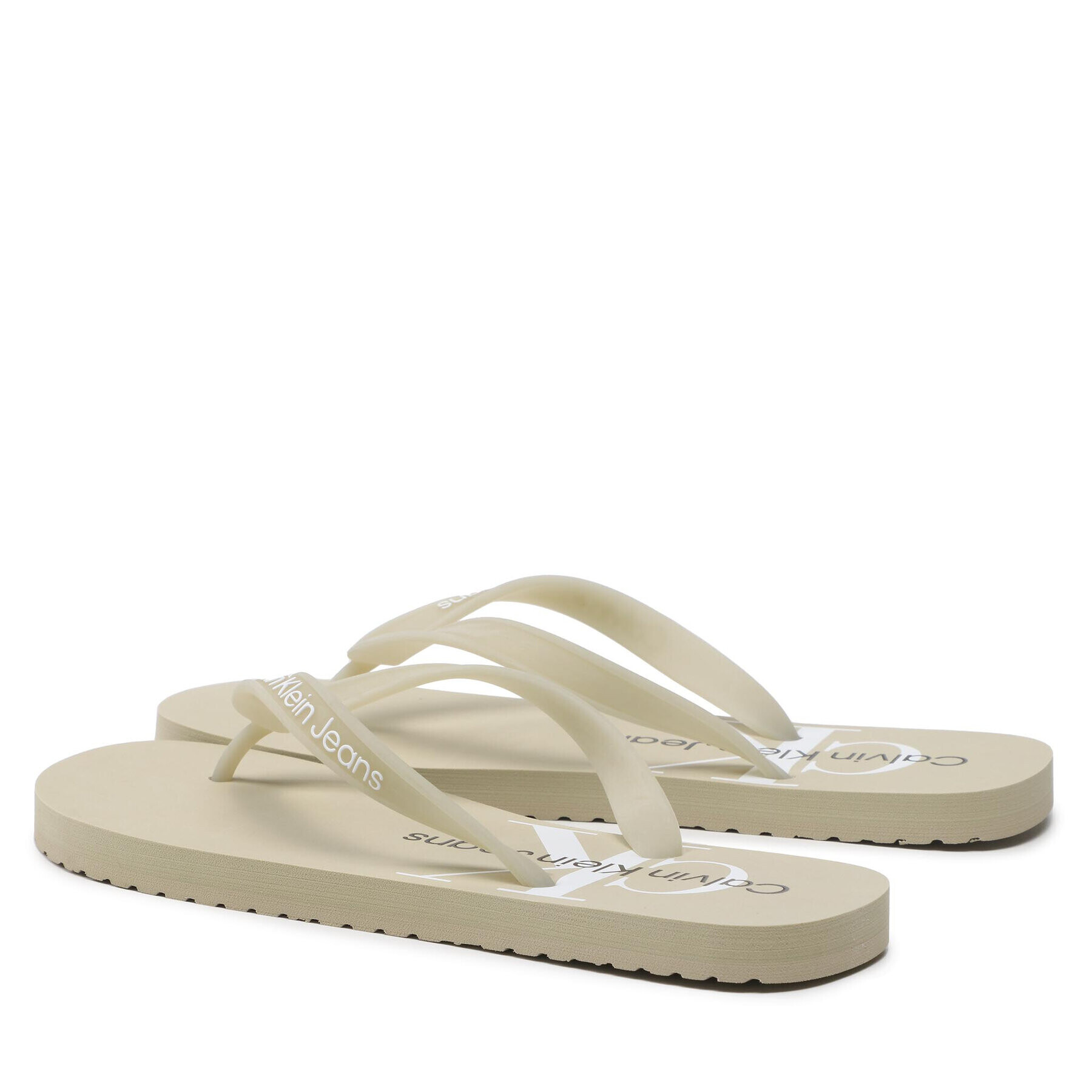 Calvin Klein Jeans Japonke Beach Sandal Monogram Tpu YM0YM00055 Bež - Pepit.si