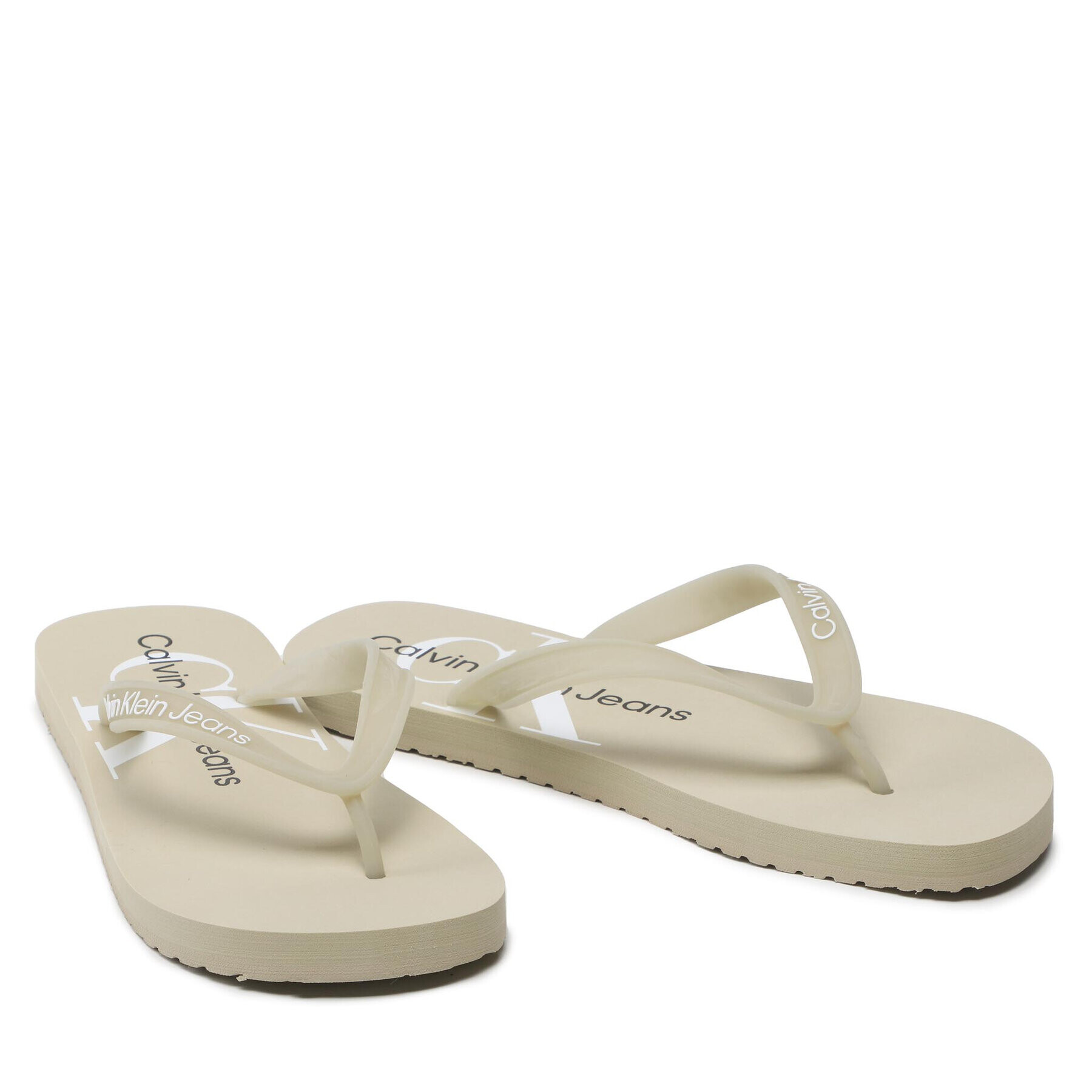 Calvin Klein Jeans Japonke Beach Sandal Monogram Tpu YM0YM00055 Bež - Pepit.si