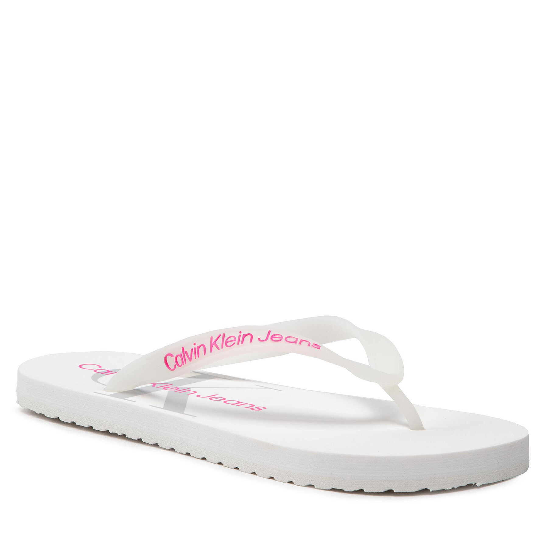 Calvin Klein Jeans Japonke Beach Sandal Monogram YW0YW00098 Bela - Pepit.si