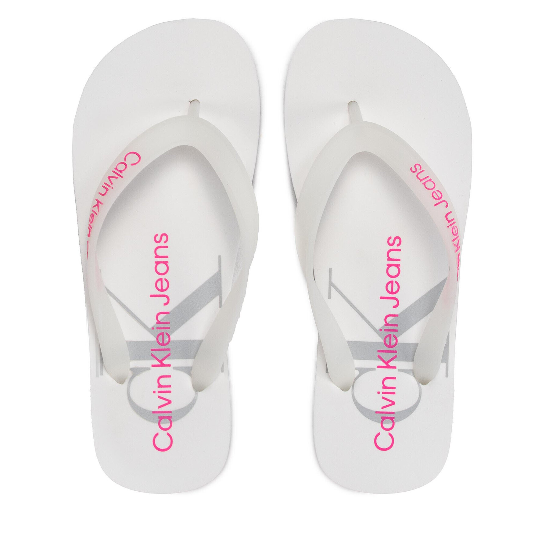 Calvin Klein Jeans Japonke Beach Sandal Monogram YW0YW00098 Bela - Pepit.si