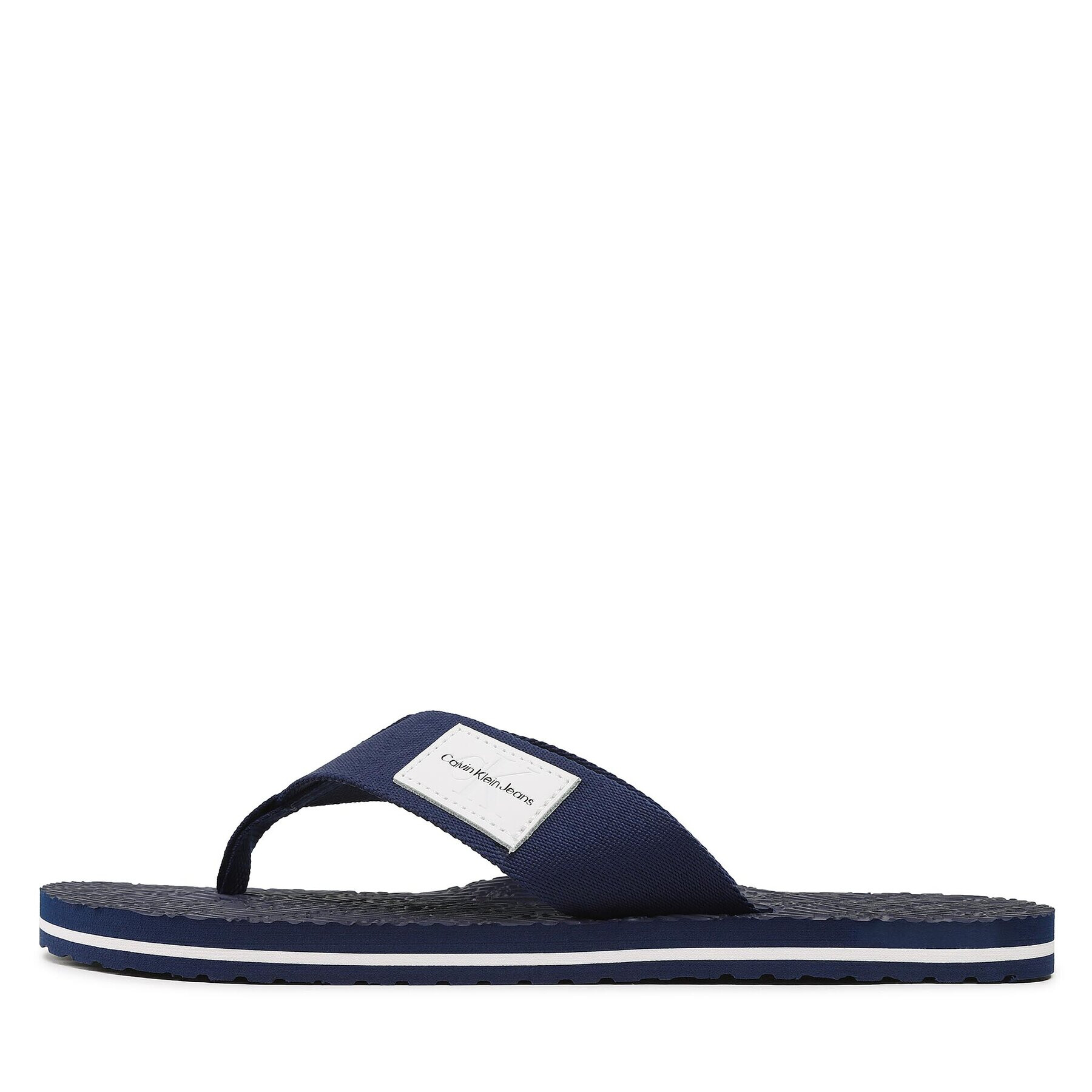 Calvin Klein Jeans Japonke Beach Sandal Woven Patch YM0YM00657 Mornarsko modra - Pepit.si