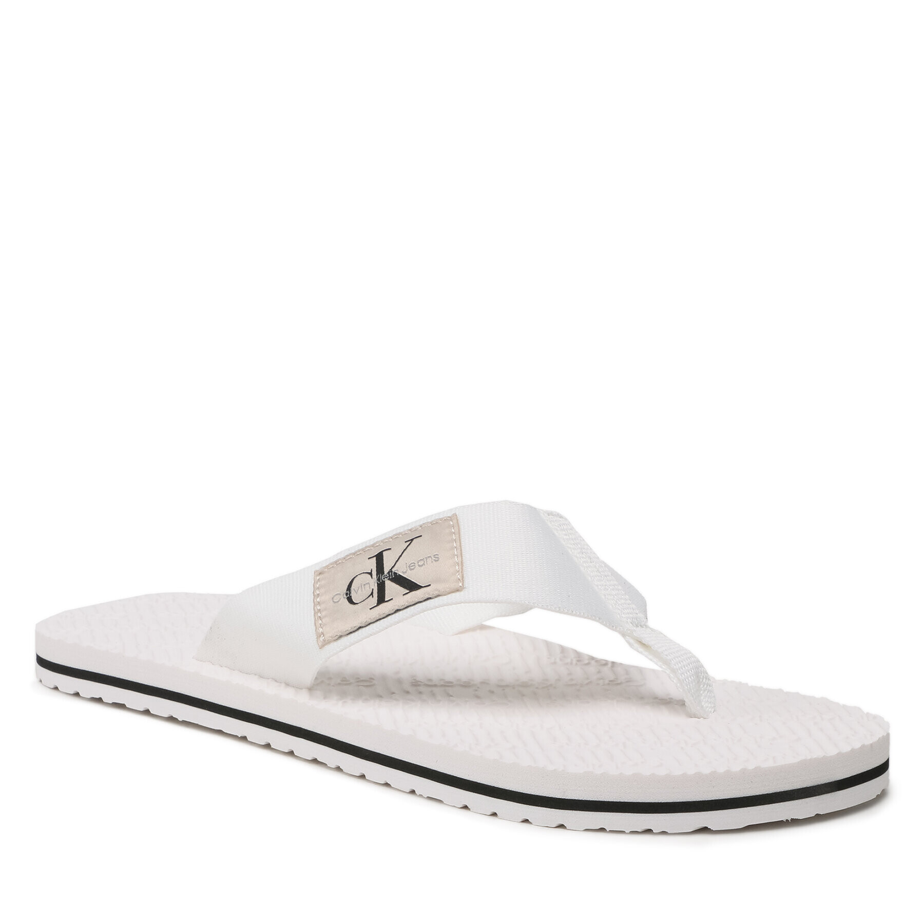 Calvin Klein Jeans Japonke Flip Flop Webbing YM0YM00732 Bela - Pepit.si