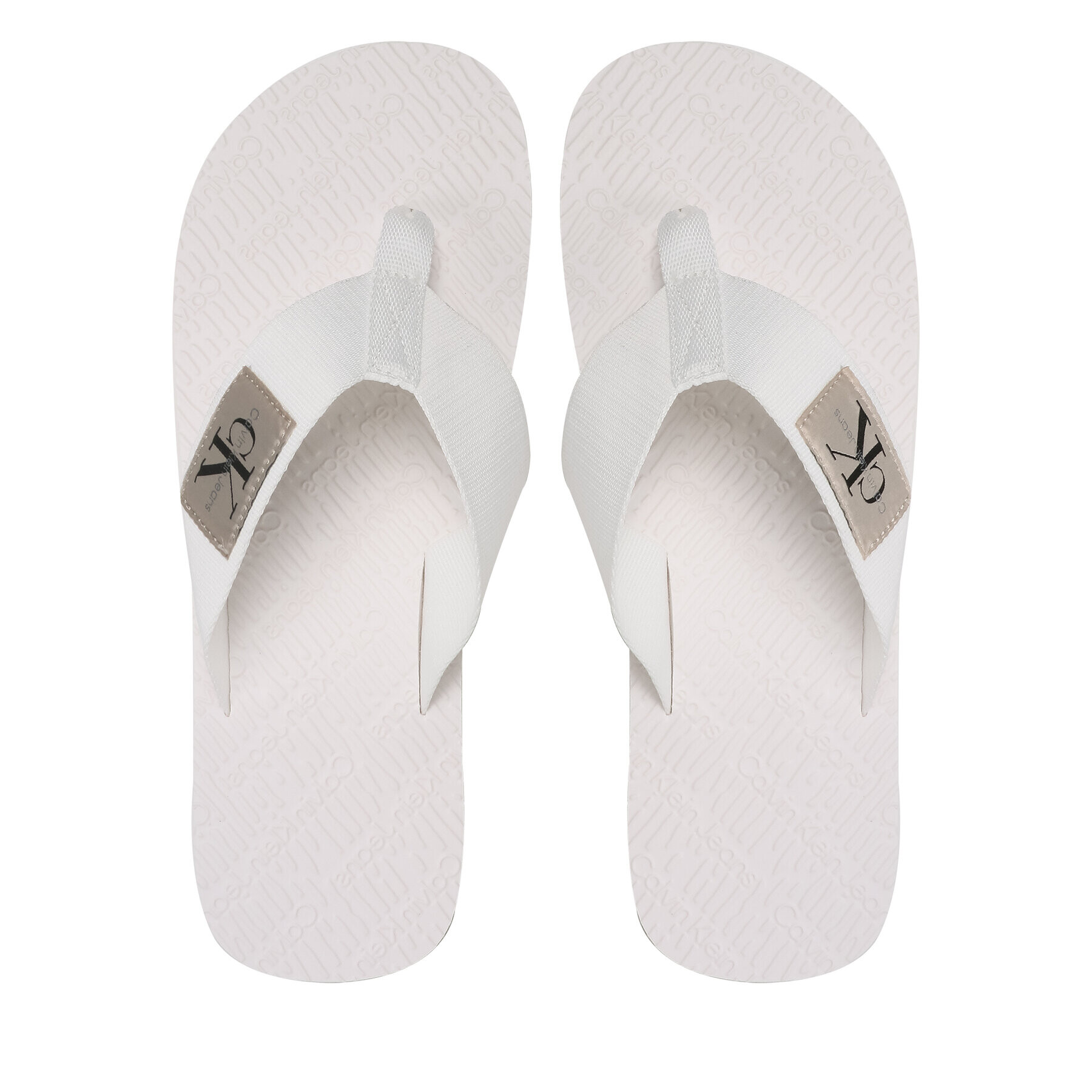 Calvin Klein Jeans Japonke Flip Flop Webbing YM0YM00732 Bela - Pepit.si