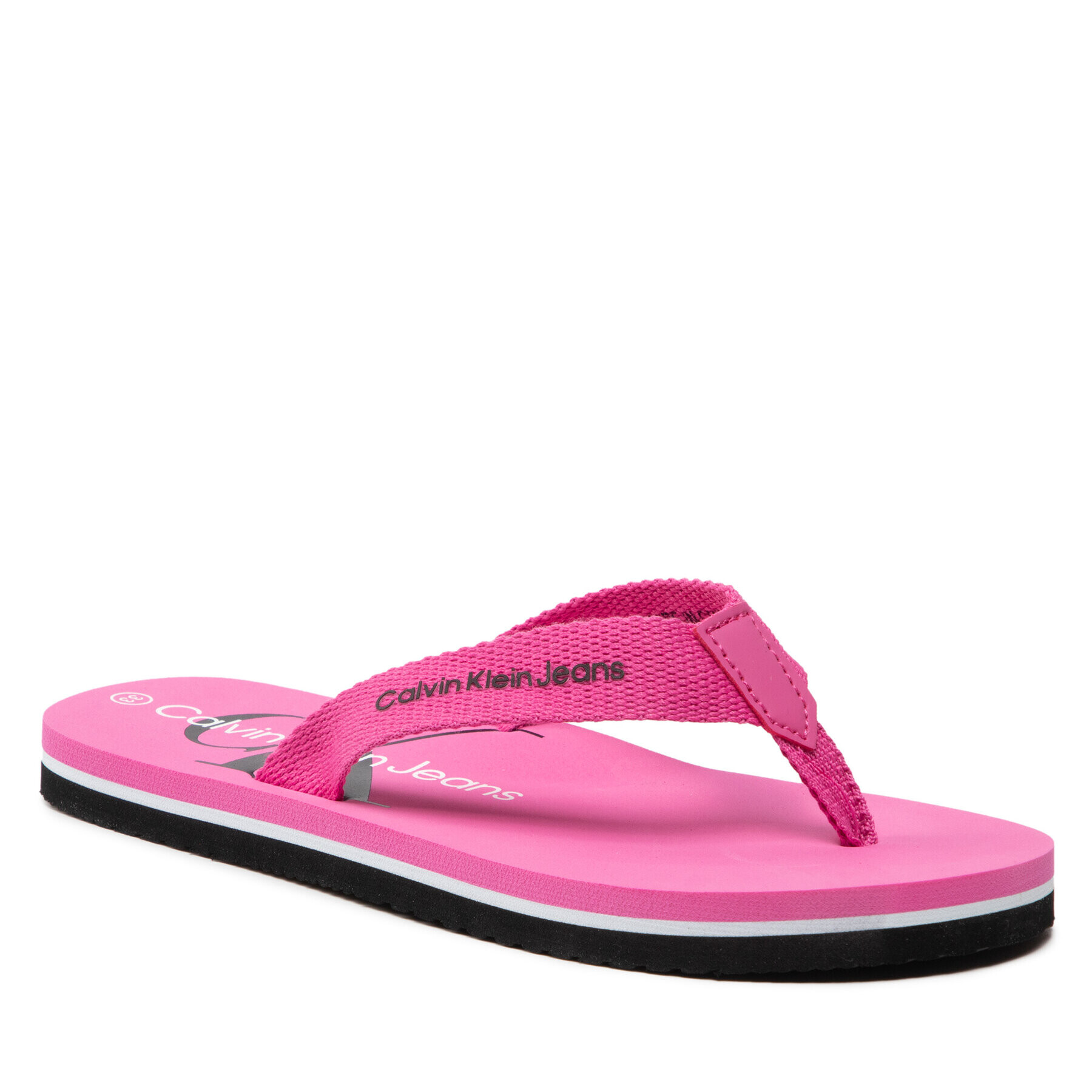 Calvin Klein Jeans Japonke Logo Print Flip Flop V3A8-80217-0058 S Roza - Pepit.si