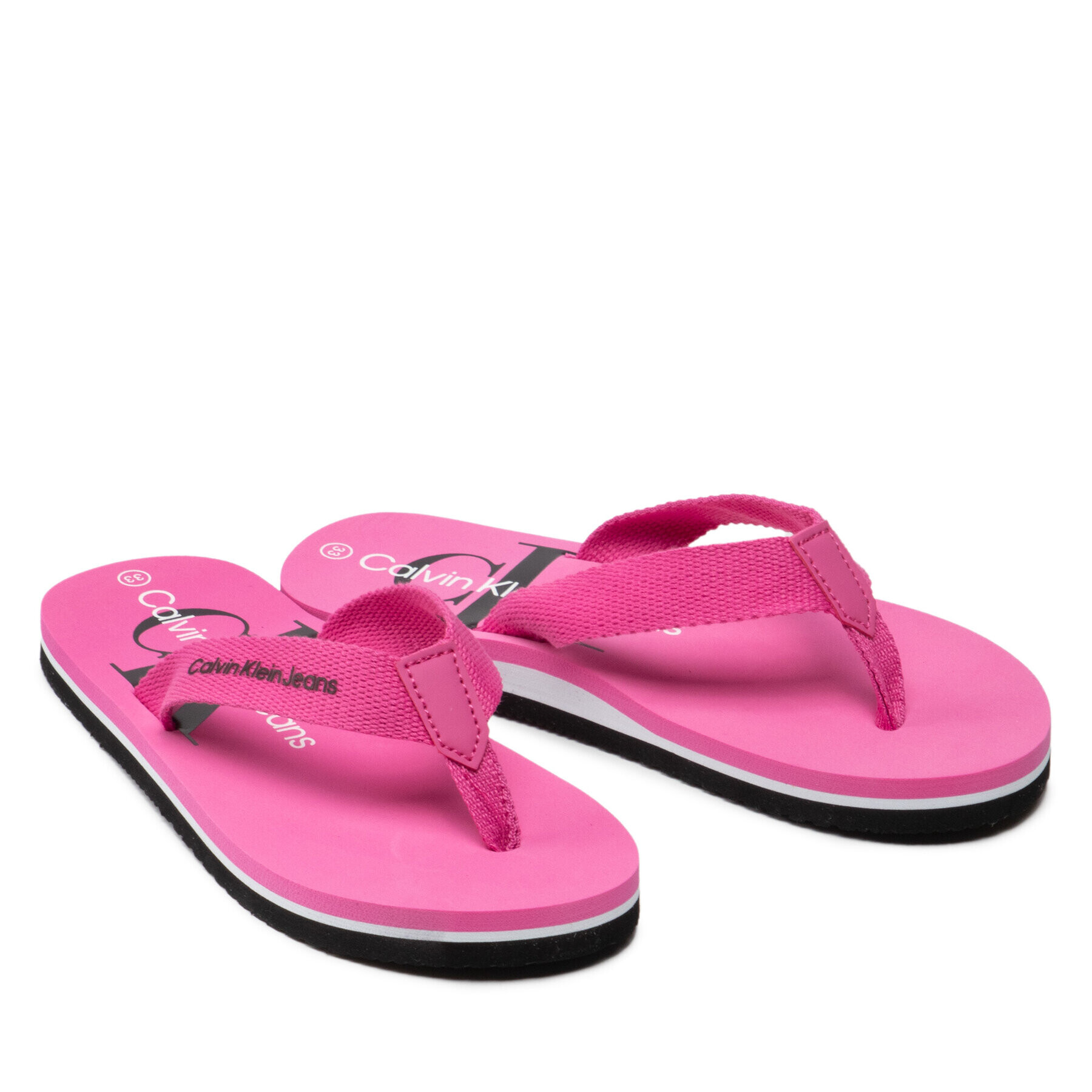 Calvin Klein Jeans Japonke Logo Print Flip Flop V3A8-80217-0058 S Roza - Pepit.si