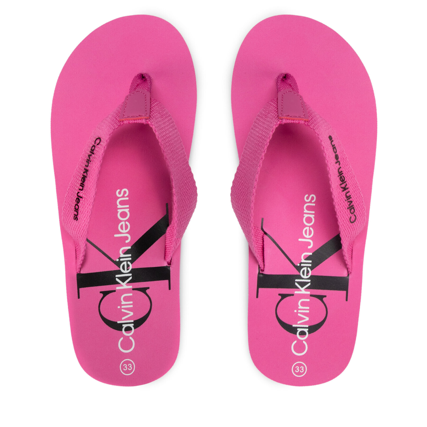 Calvin Klein Jeans Japonke Logo Print Flip Flop V3A8-80217-0058 S Roza - Pepit.si