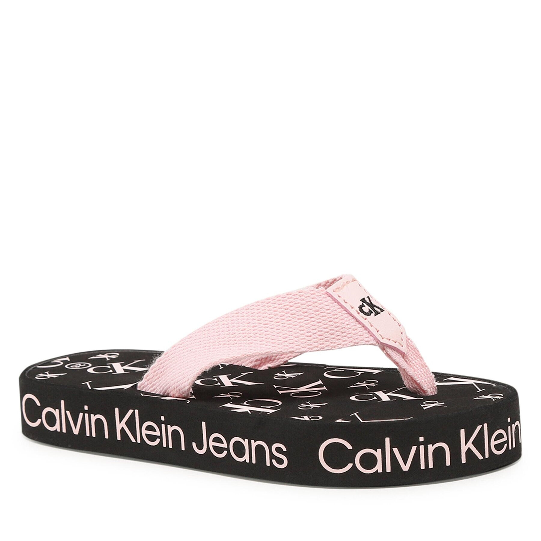 Calvin Klein Jeans Japonke Logo Print Flip Flop V3A8-80520-0058 Roza - Pepit.si