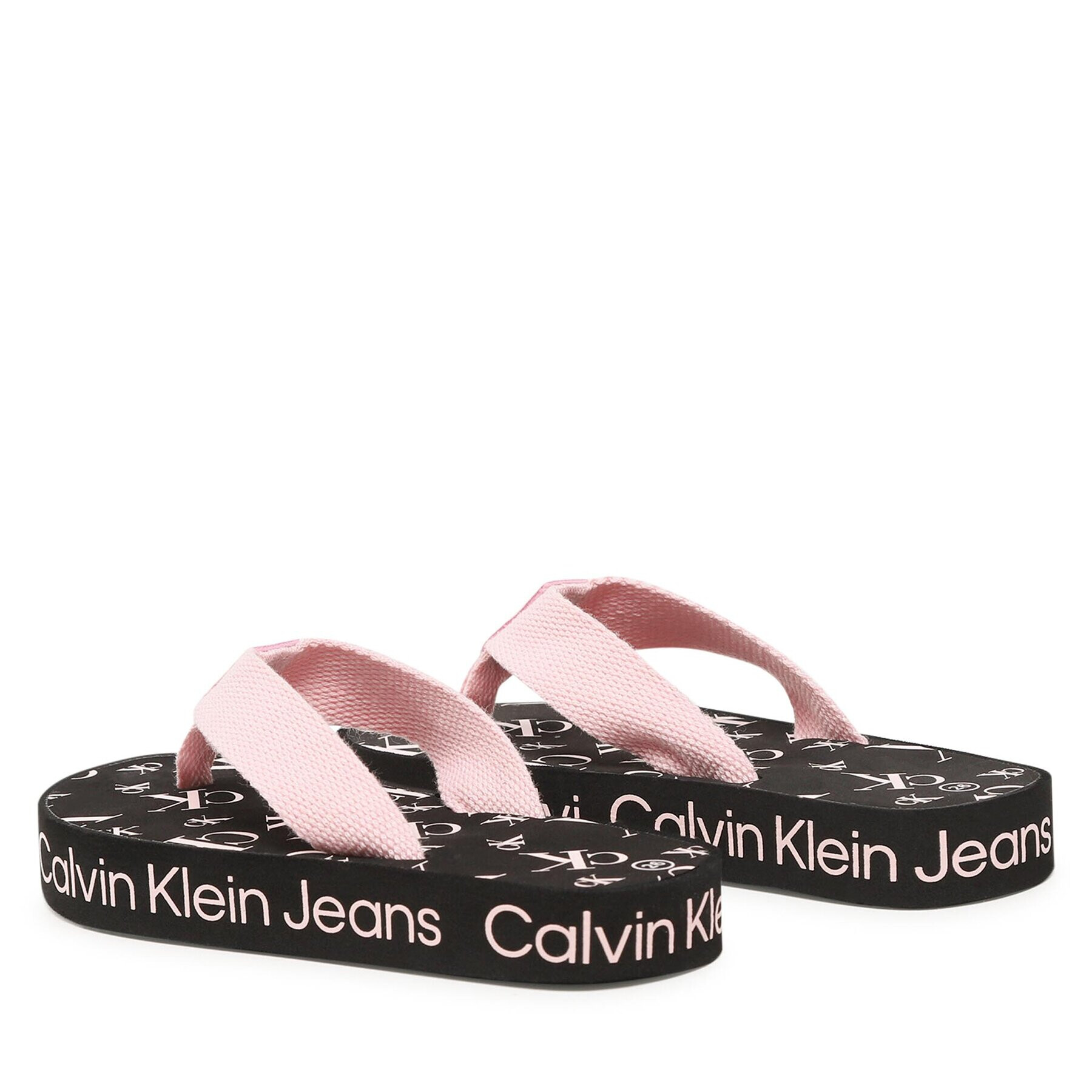 Calvin Klein Jeans Japonke Logo Print Flip Flop V3A8-80520-0058 Roza - Pepit.si