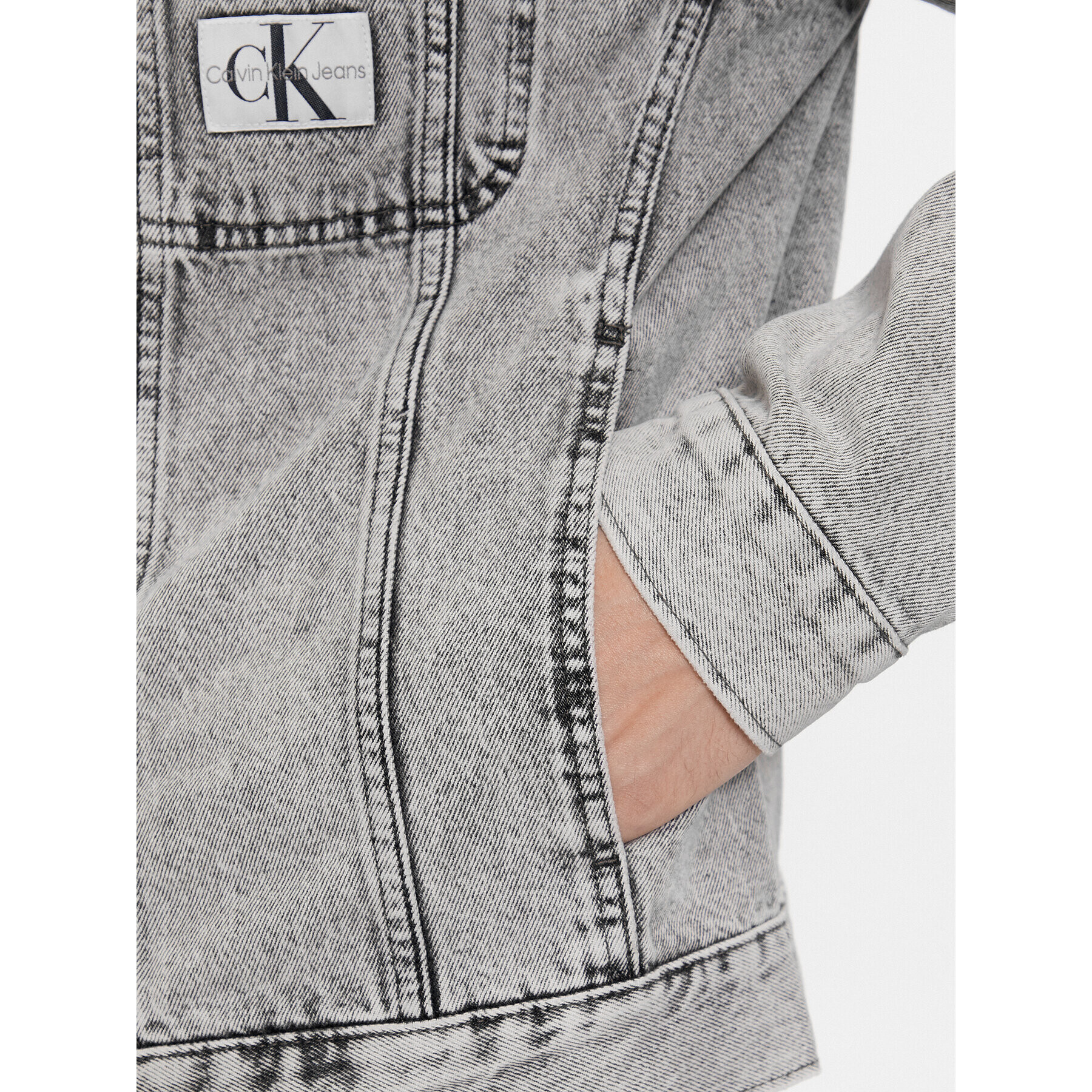 Calvin Klein Jeans Jeans jakna 90's J30J324574 Siva Regular Fit - Pepit.si