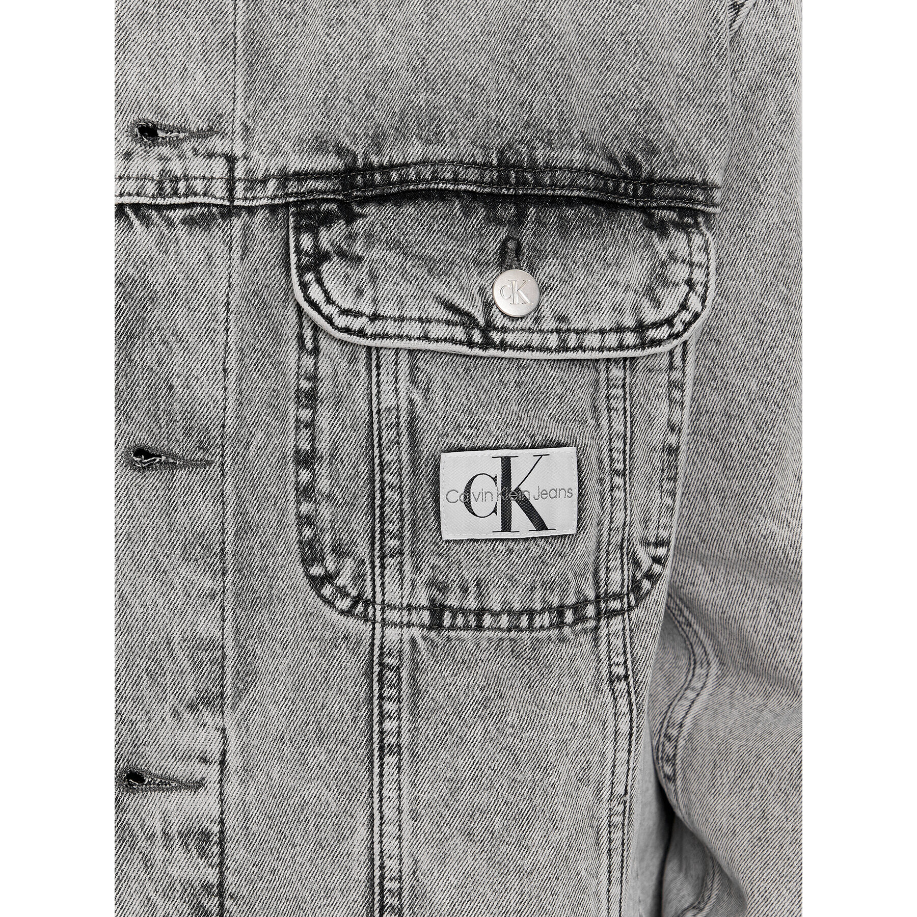 Calvin Klein Jeans Jeans jakna 90's J30J324574 Siva Regular Fit - Pepit.si