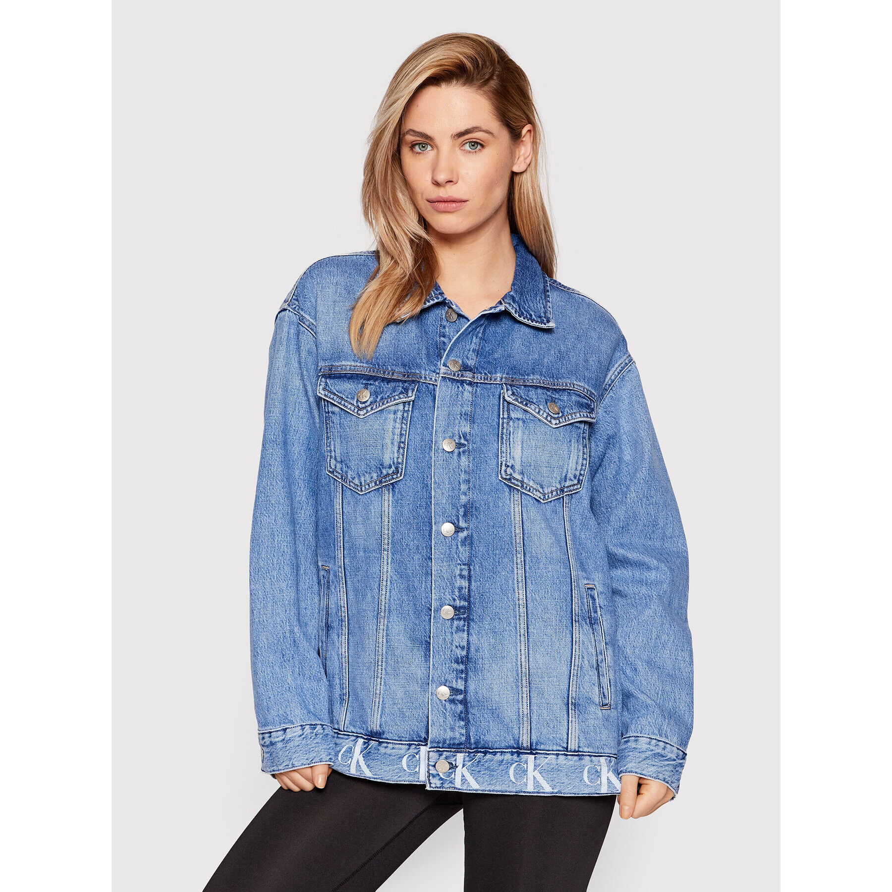 Calvin Klein Jeans Jeans jakna J20J217813 Modra Relaxed Fit - Pepit.si