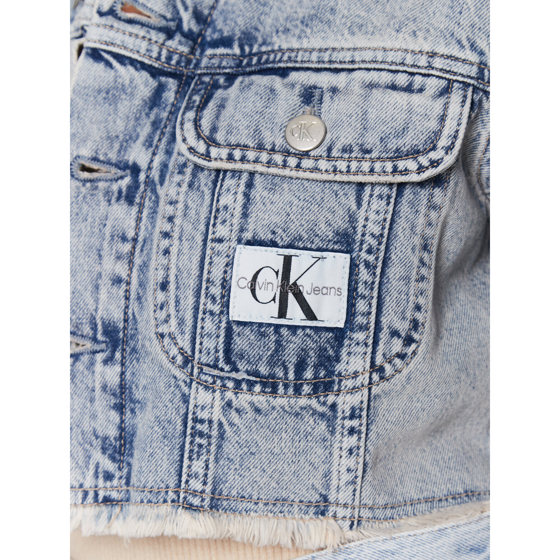 Calvin Klein Jeans Jeans jakna J20J221259 Modra Cropped Fit - Pepit.si