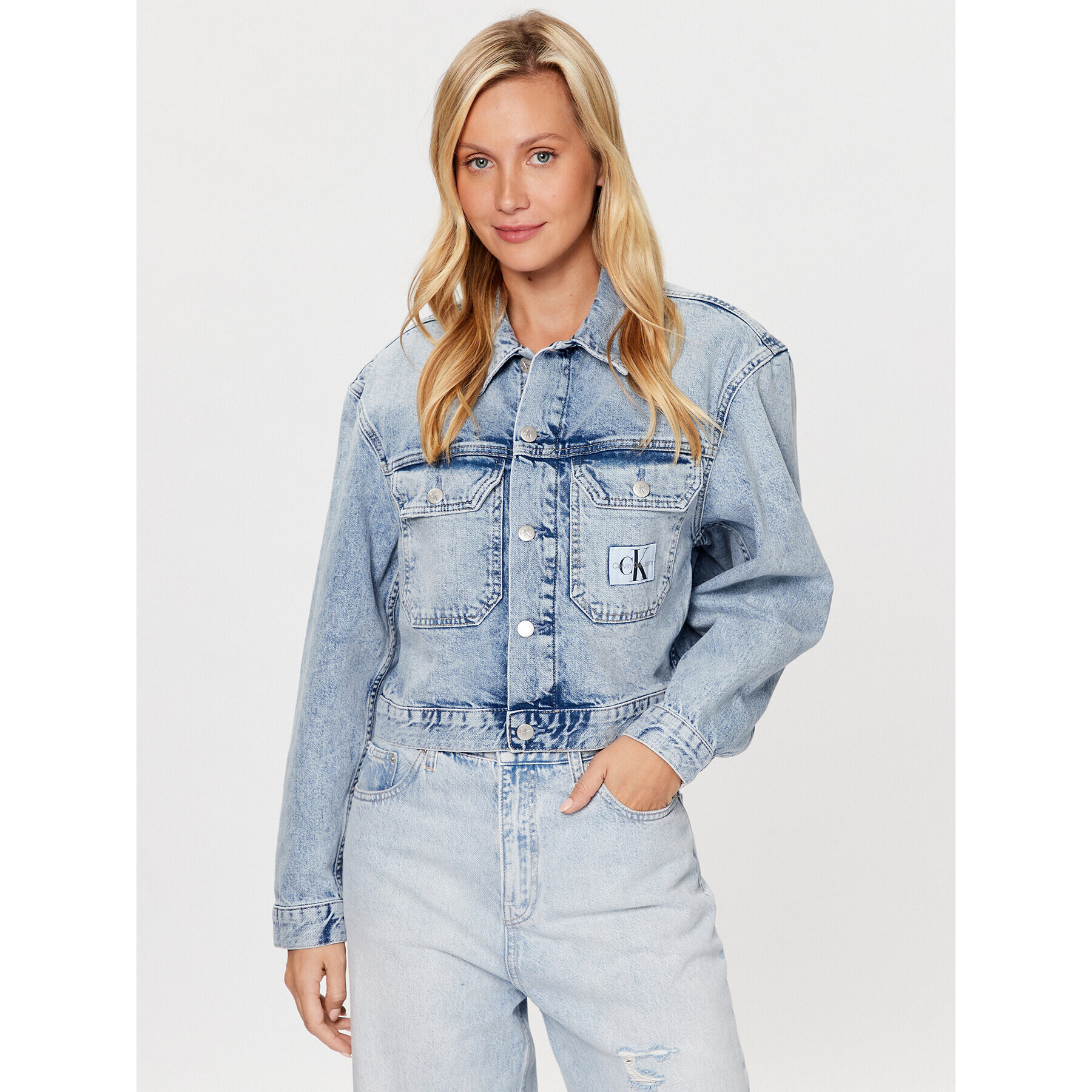 Calvin Klein Jeans Jeans jakna J20J221284 Modra Relaxed Fit - Pepit.si