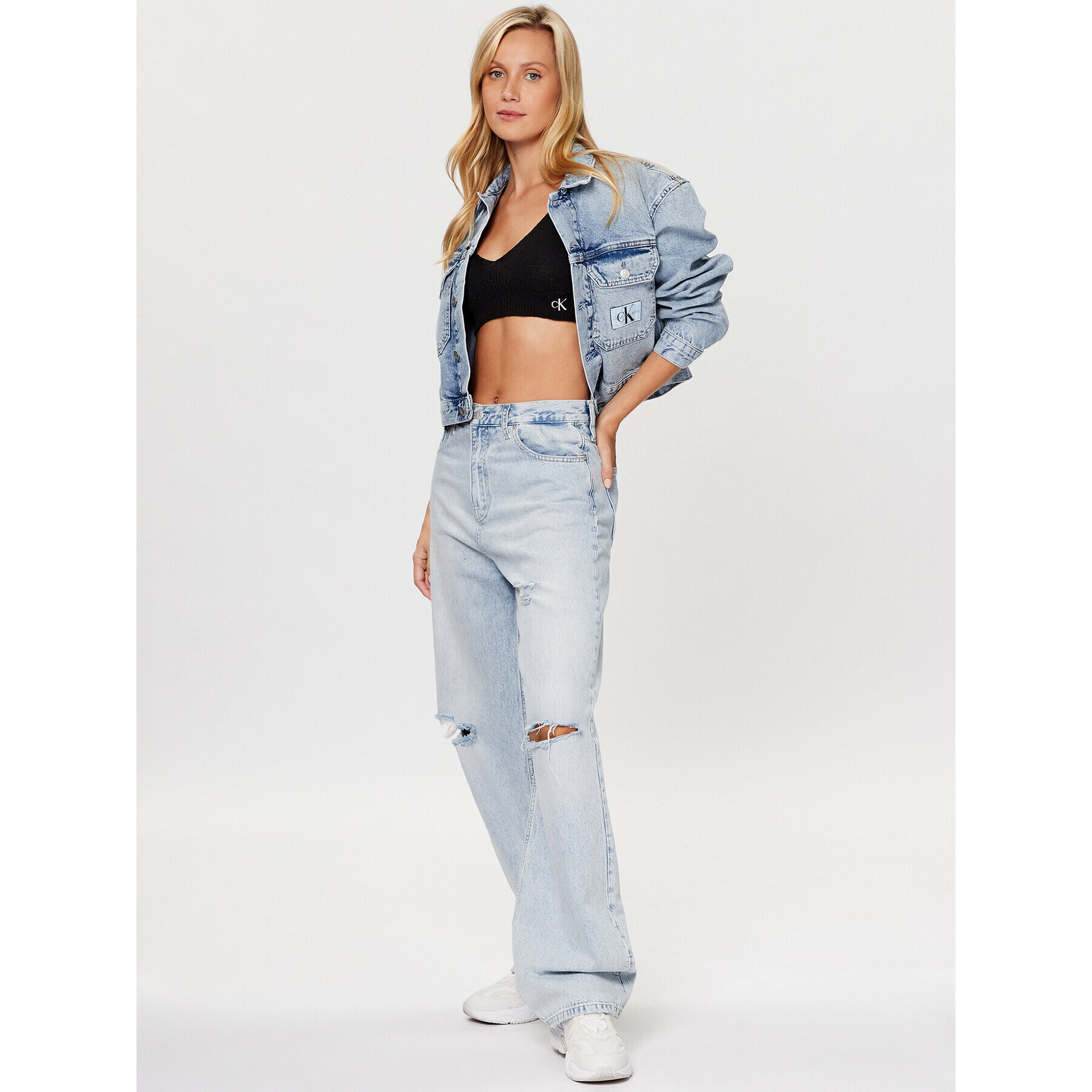 Calvin Klein Jeans Jeans jakna J20J221284 Modra Relaxed Fit - Pepit.si