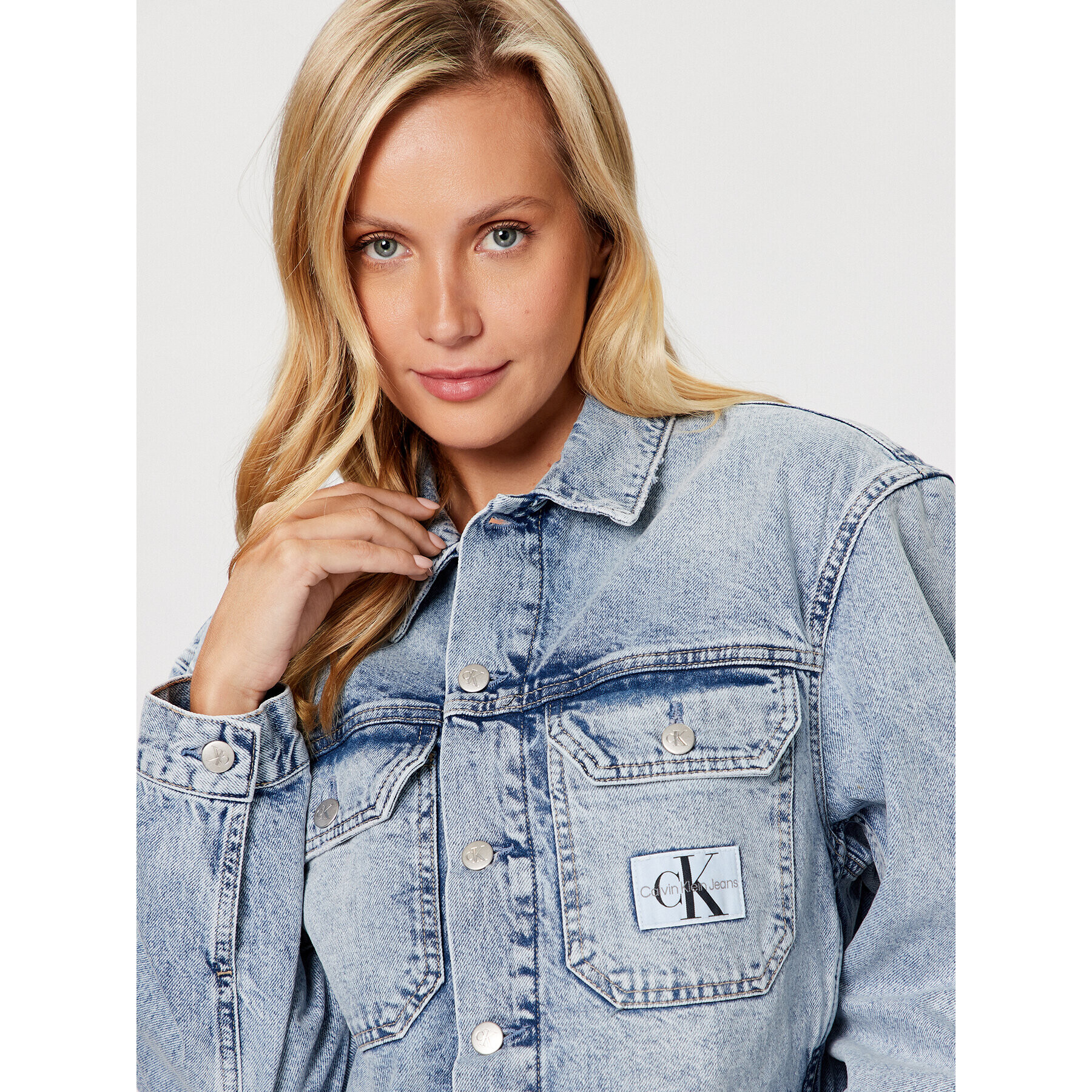 Calvin Klein Jeans Jeans jakna J20J221284 Modra Relaxed Fit - Pepit.si