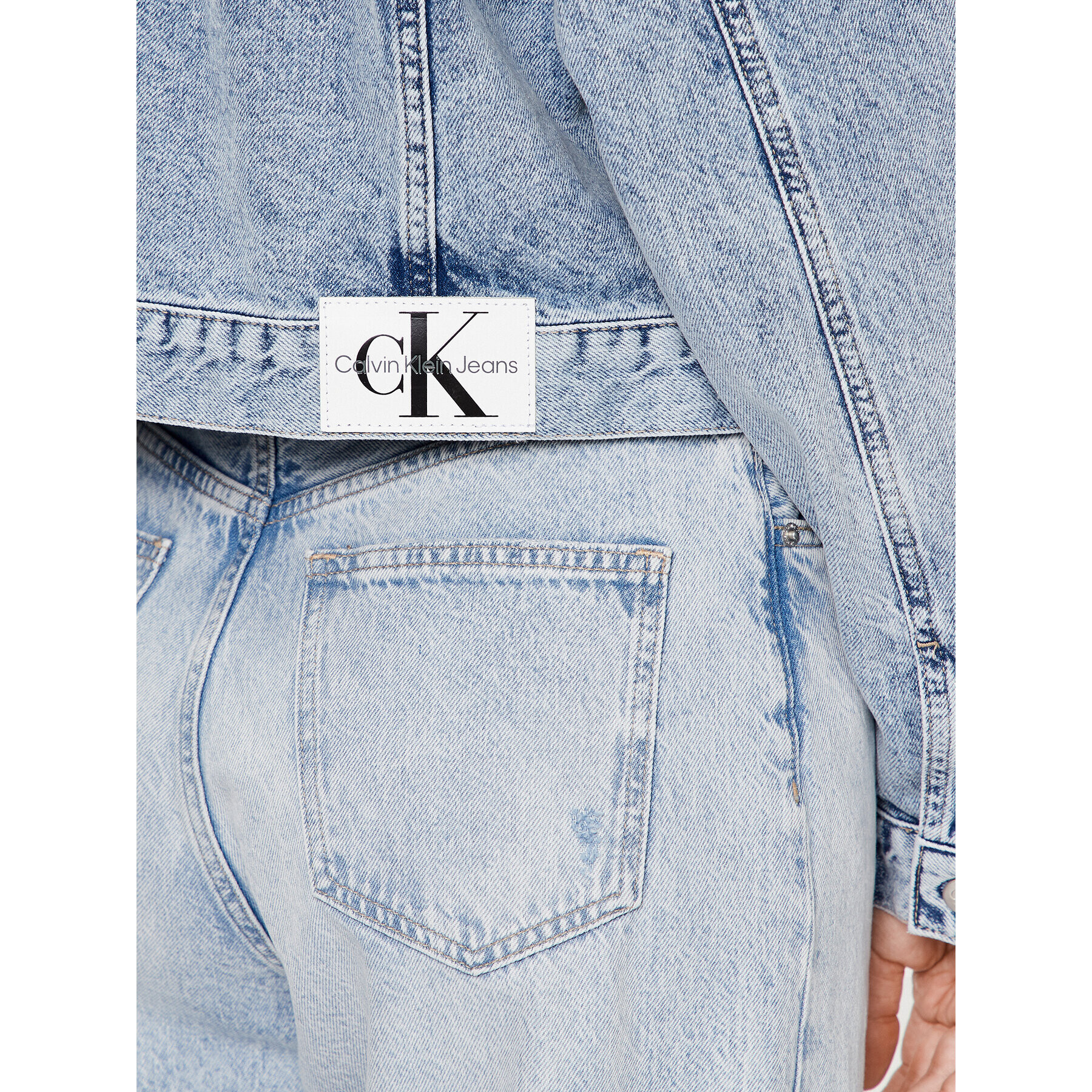 Calvin Klein Jeans Jeans jakna J20J221284 Modra Relaxed Fit - Pepit.si