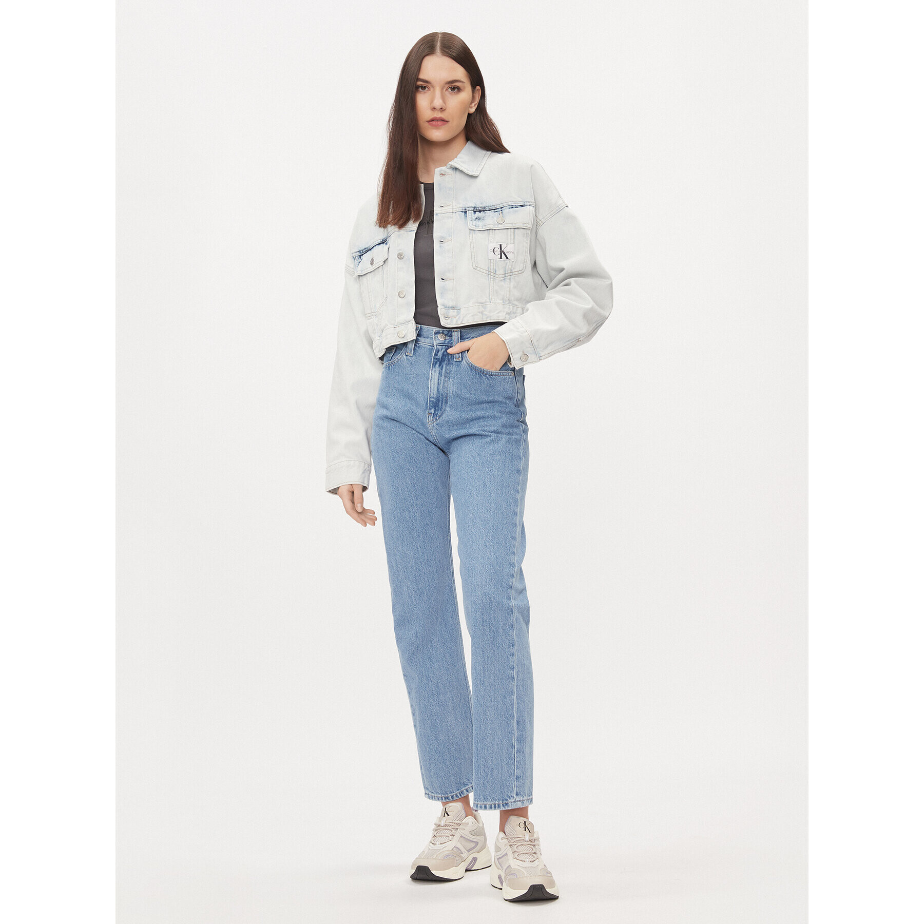 Calvin Klein Jeans Jeans jakna J20J222874 Modra Oversize - Pepit.si