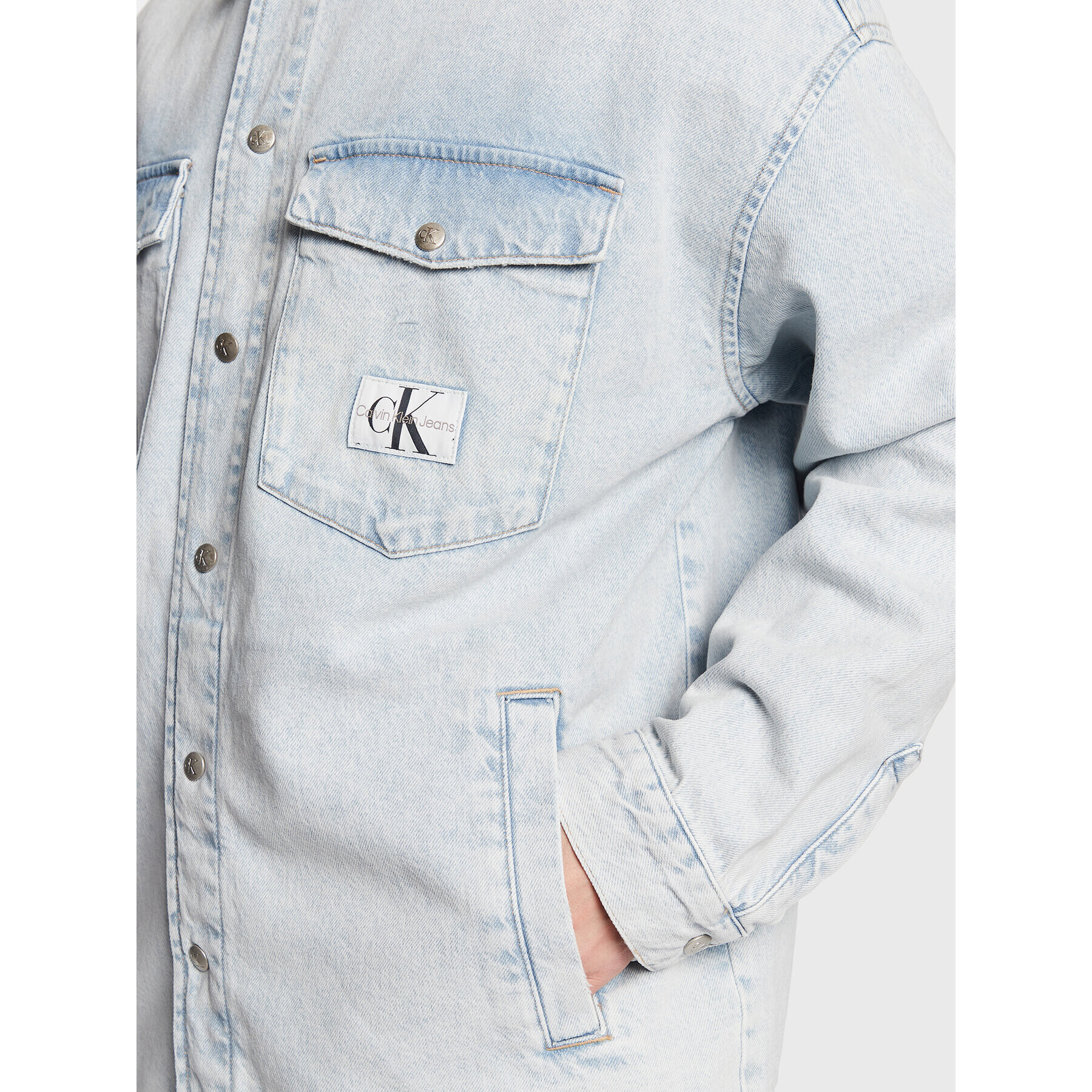 Calvin Klein Jeans Jeans jakna J30J322383 Modra Oversize - Pepit.si