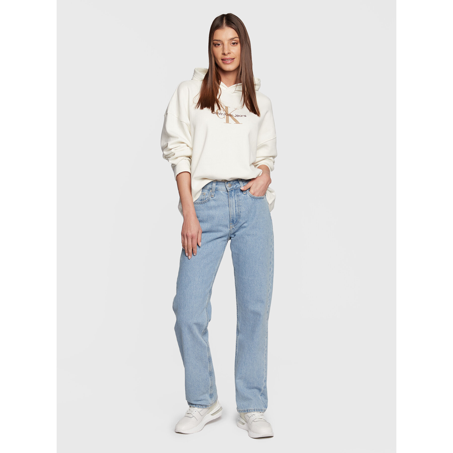 Calvin Klein Jeans Jopa J20J220427 Écru Oversize - Pepit.si