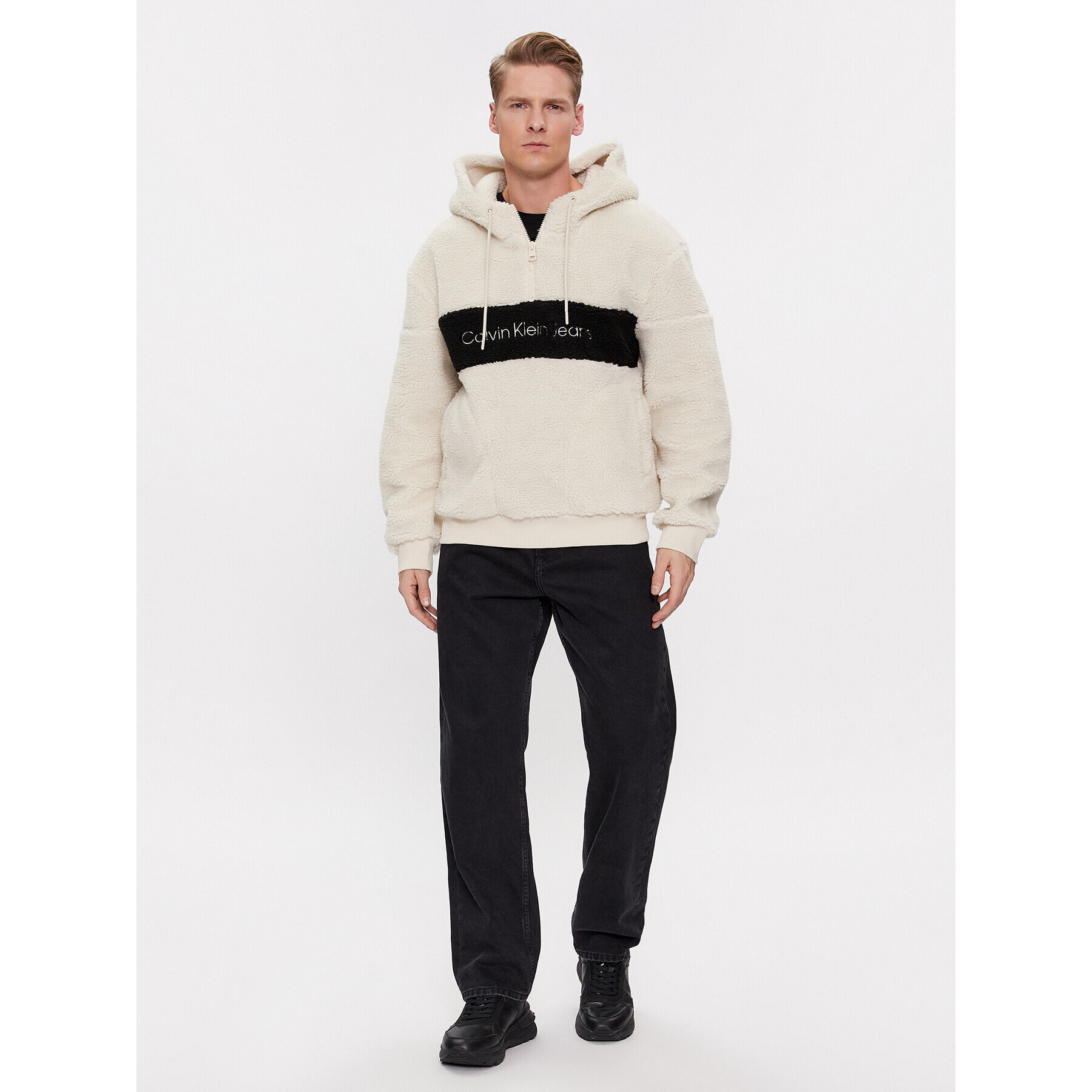 Calvin Klein Jeans Jopa Sherpa Blocking J30J319924 Bež Regular Fit - Pepit.si