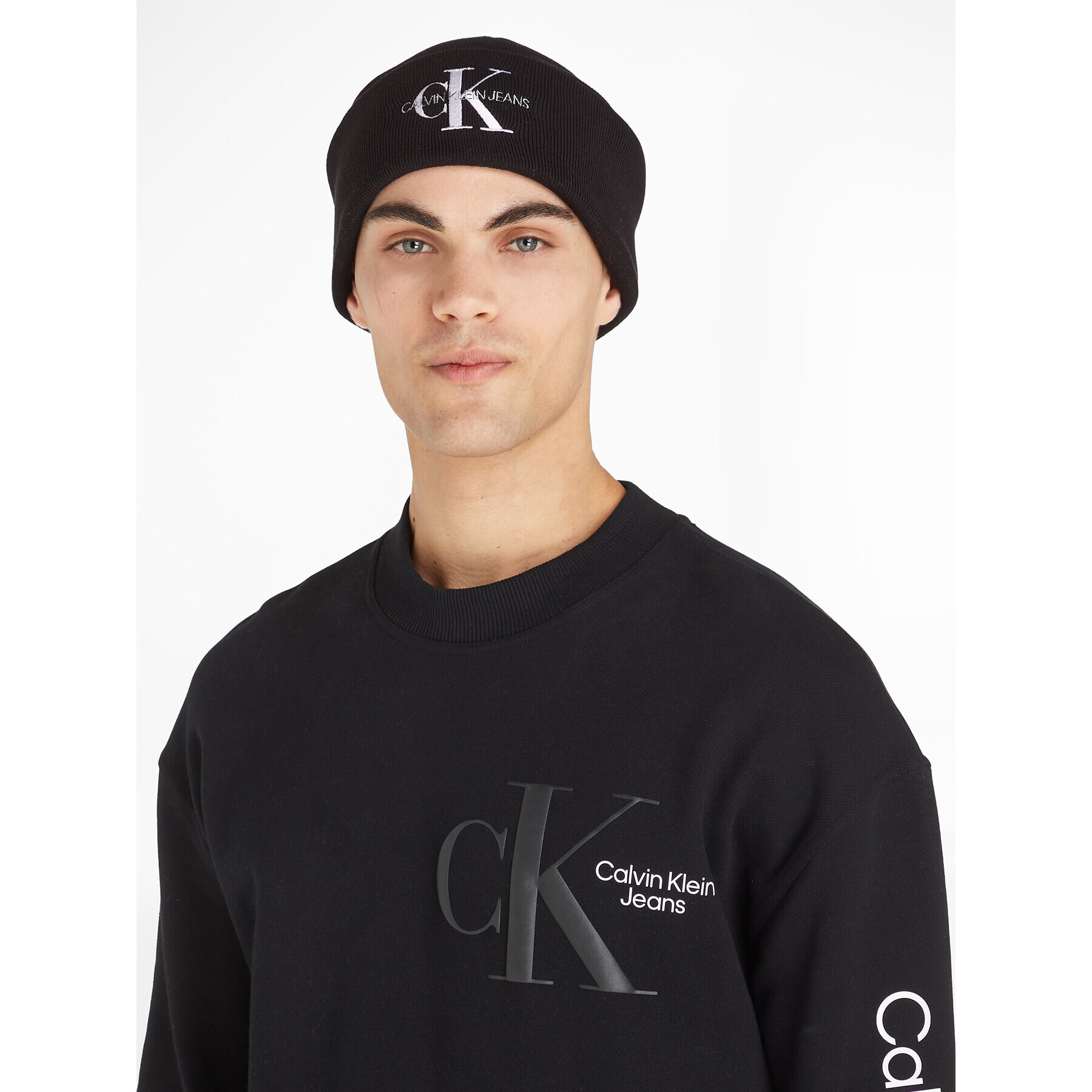 Calvin Klein Jeans Kapa Monologo Embro Beanie K50K511160 Črna - Pepit.si