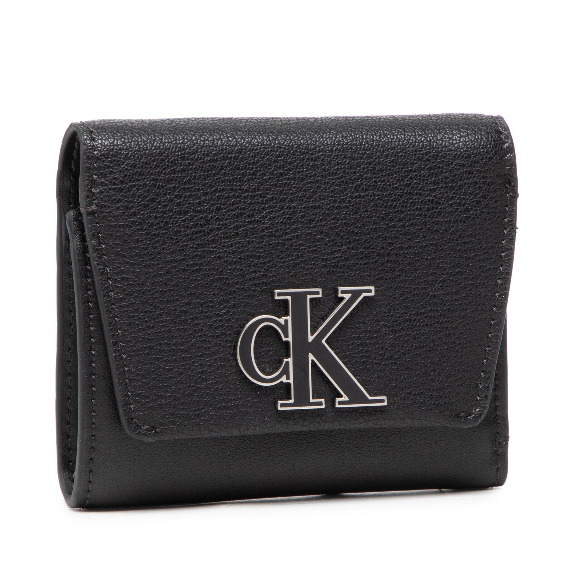 Calvin Klein Jeans Majhna ženska denarnica Minimal Monogram Med Trifold K60K609349 Črna - Pepit.si