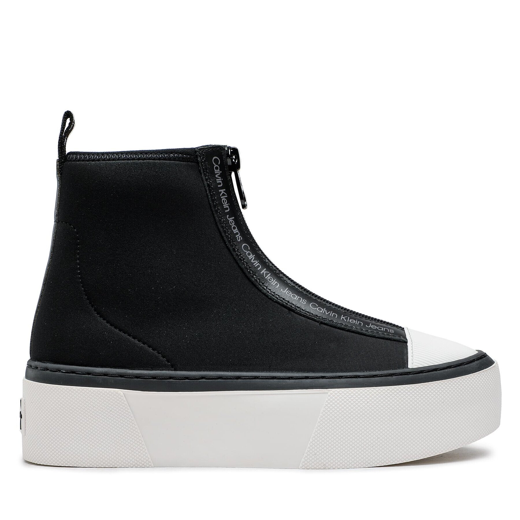 Calvin Klein Jeans Modne superge Cupsole Flatform Mid Zip YW0YW00767 Črna - Pepit.si