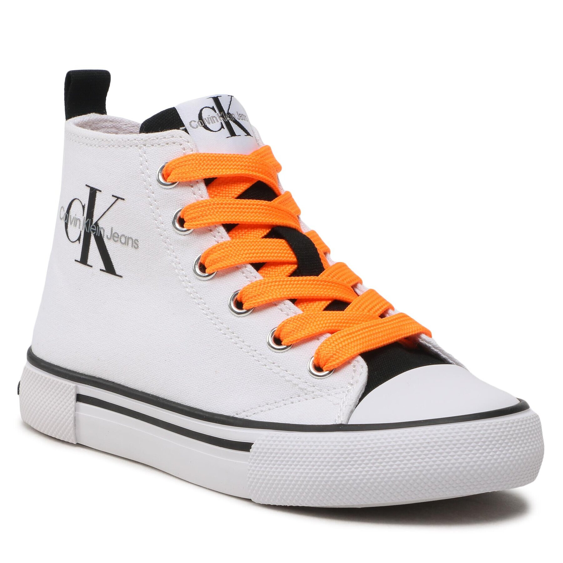 Calvin Klein Jeans Modne superge High Top Lace Up Sneaker V3X9-80569-0890X002 M Bela - Pepit.si