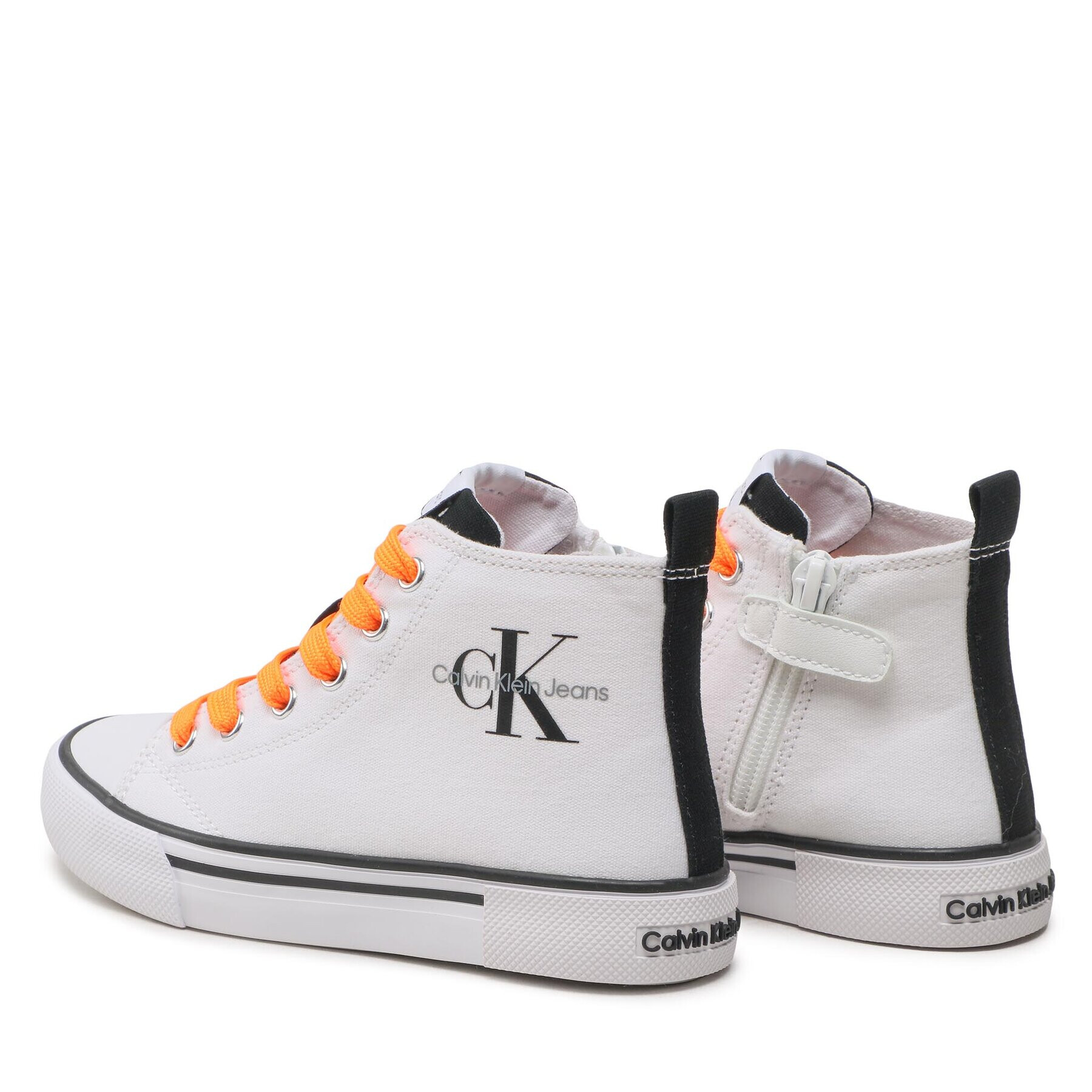 Calvin Klein Jeans Modne superge High Top Lace Up Sneaker V3X9-80569-0890X002 M Bela - Pepit.si