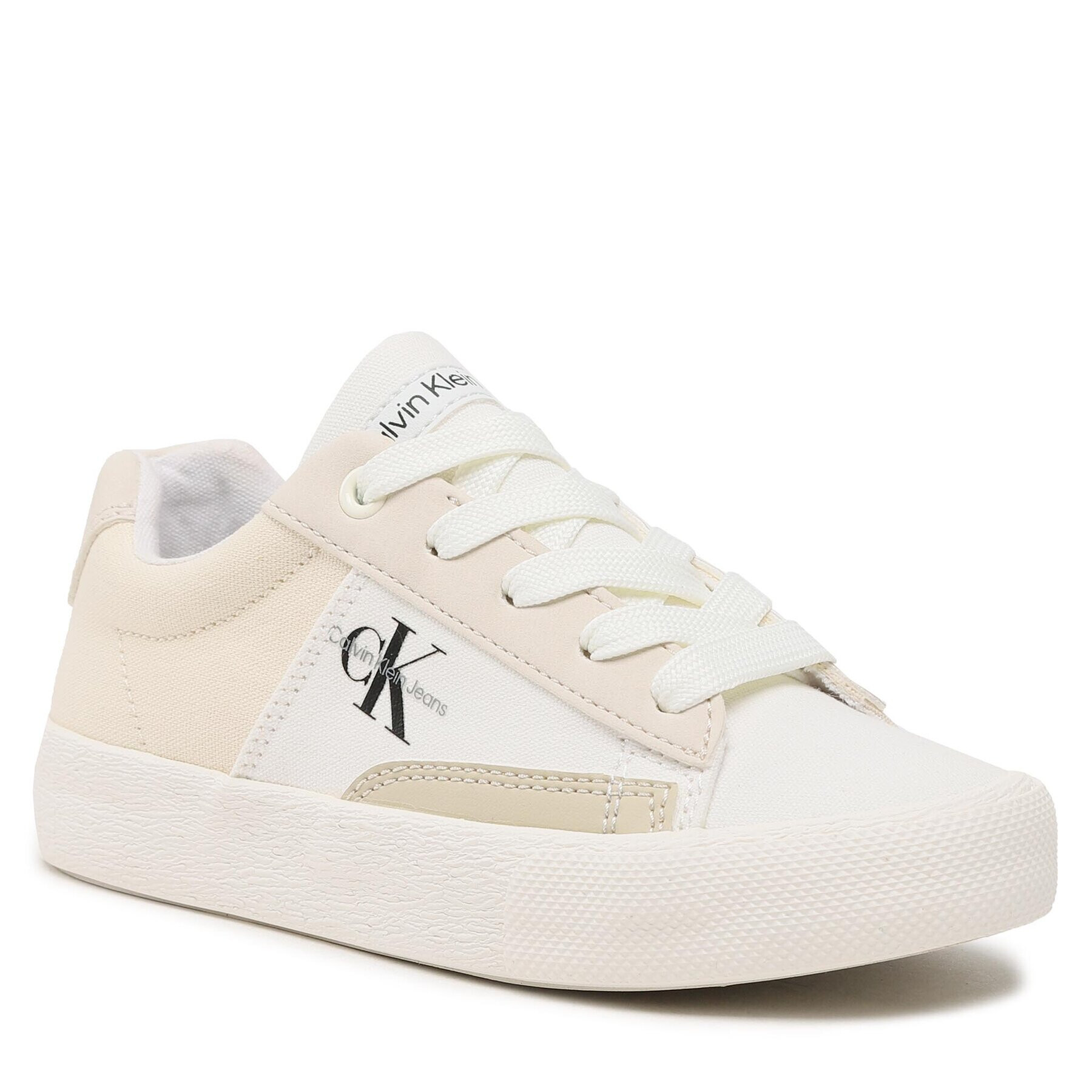 Calvin Klein Jeans Modne superge Low Cut Lace-Up Sneaker V3X9-80564-1355 M Bež - Pepit.si