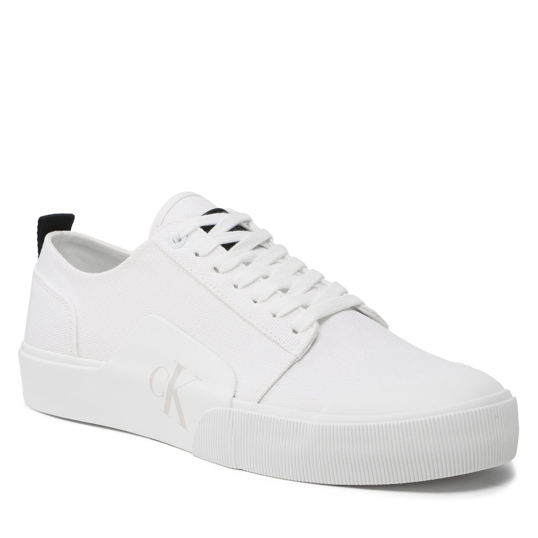 Calvin Klein Jeans Modne superge Skater Vulc Low Laceup Badge YM0YM00598 Bela - Pepit.si